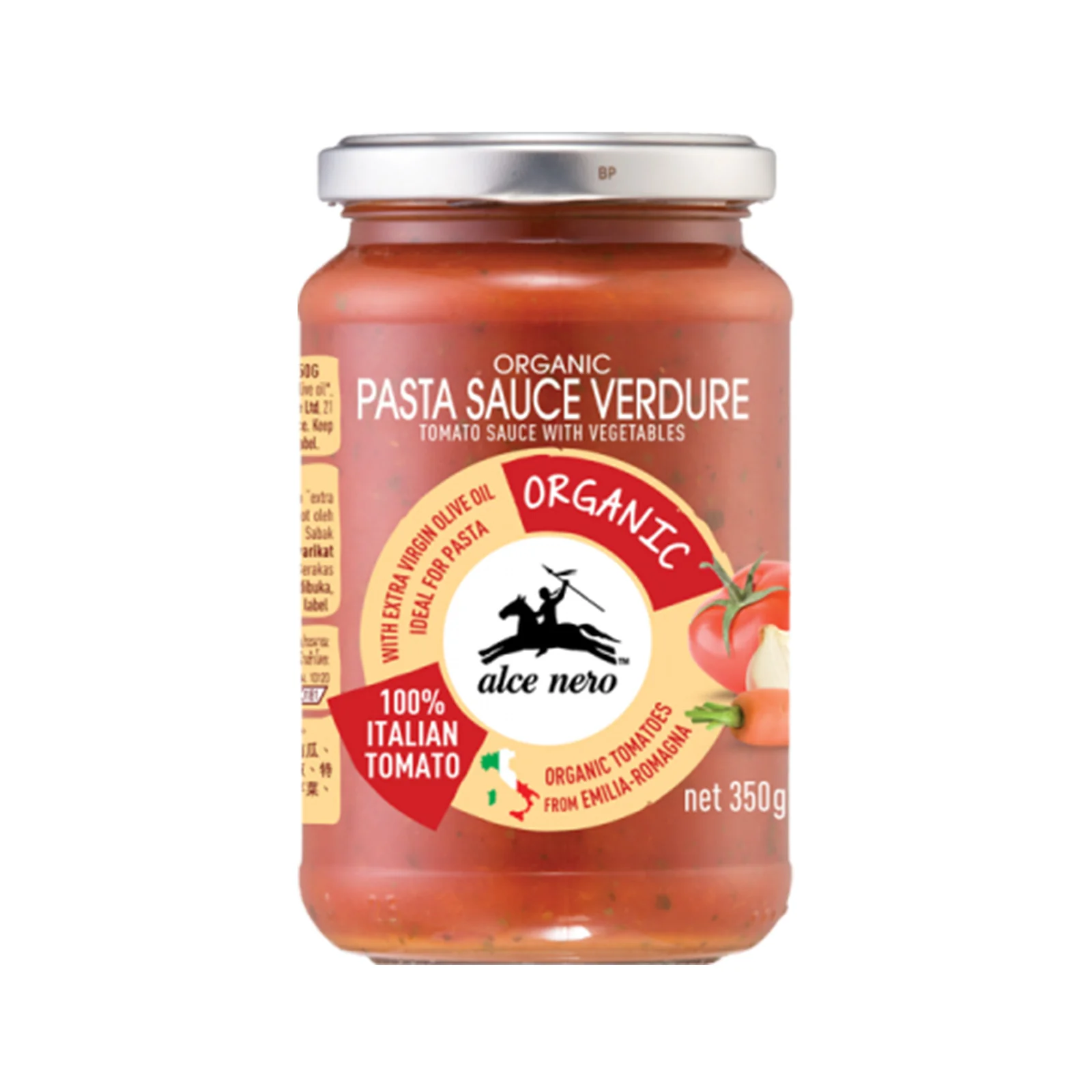 Alce Nero Organic Tomato Sauce with Vegetables 350g - Image 2
