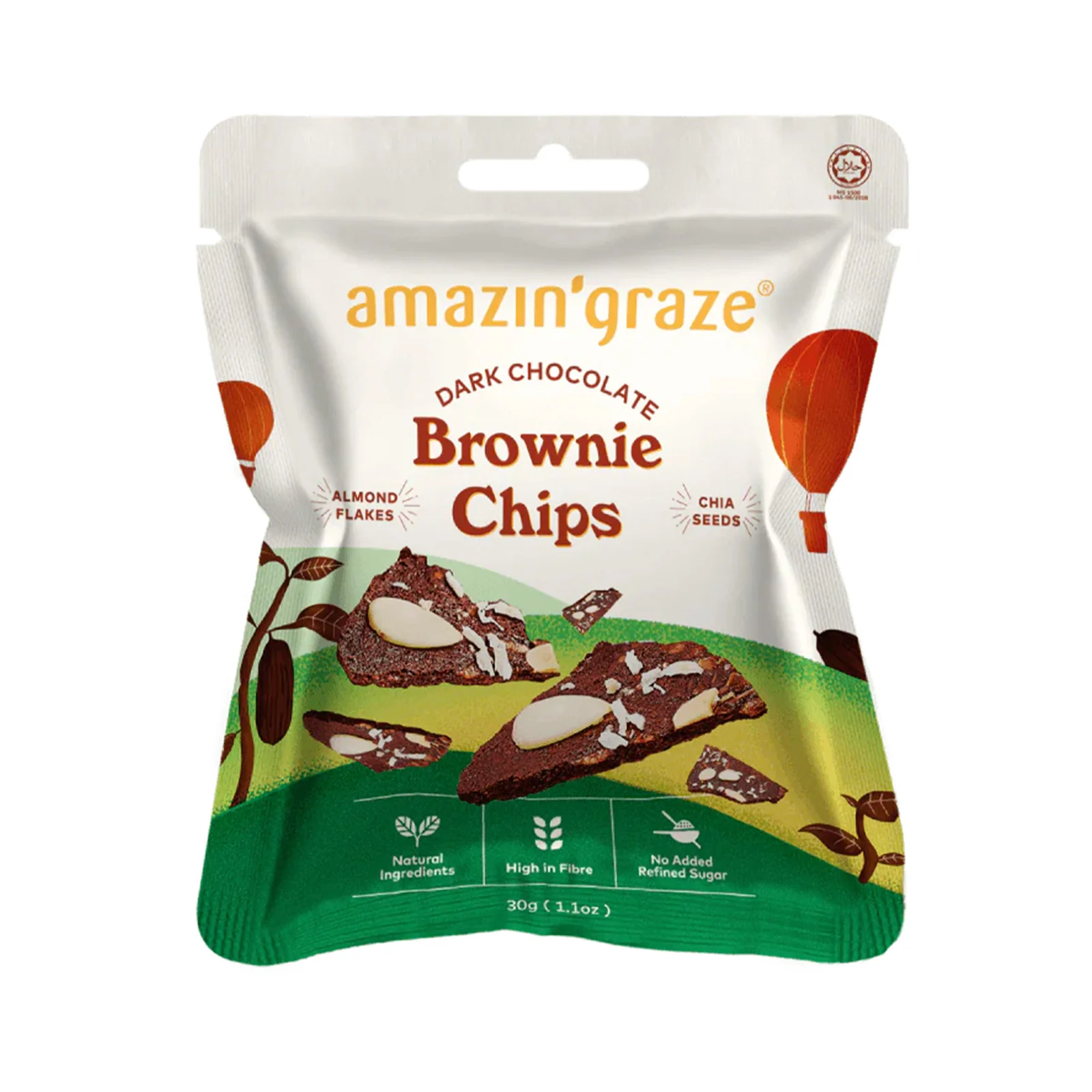 Amazin' Graze Dark Chocolate Brownie Chips 140g - Image 2