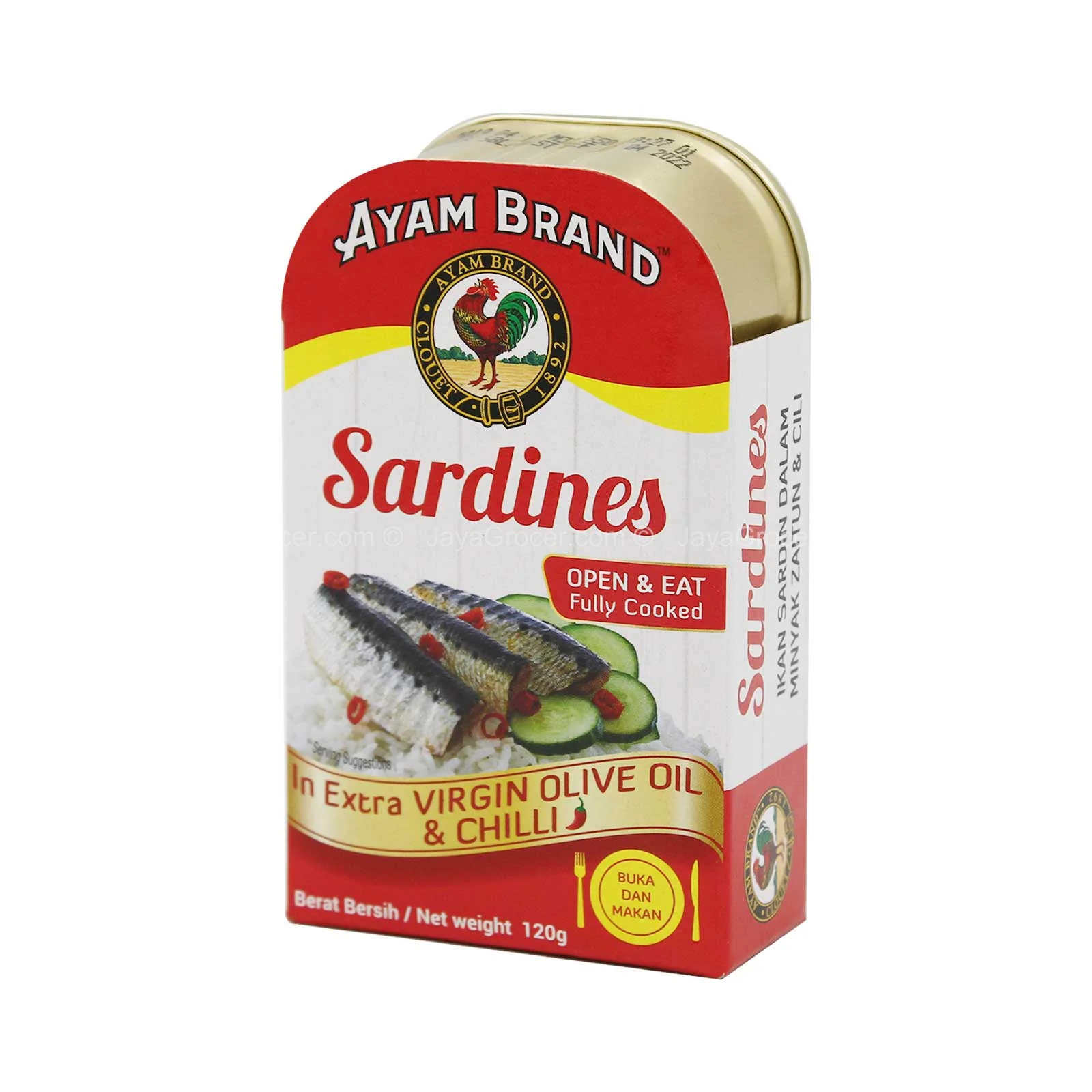Ayam Brand Sardines in Extra Virgin Olive Oil and Chilli 120g - Image 2