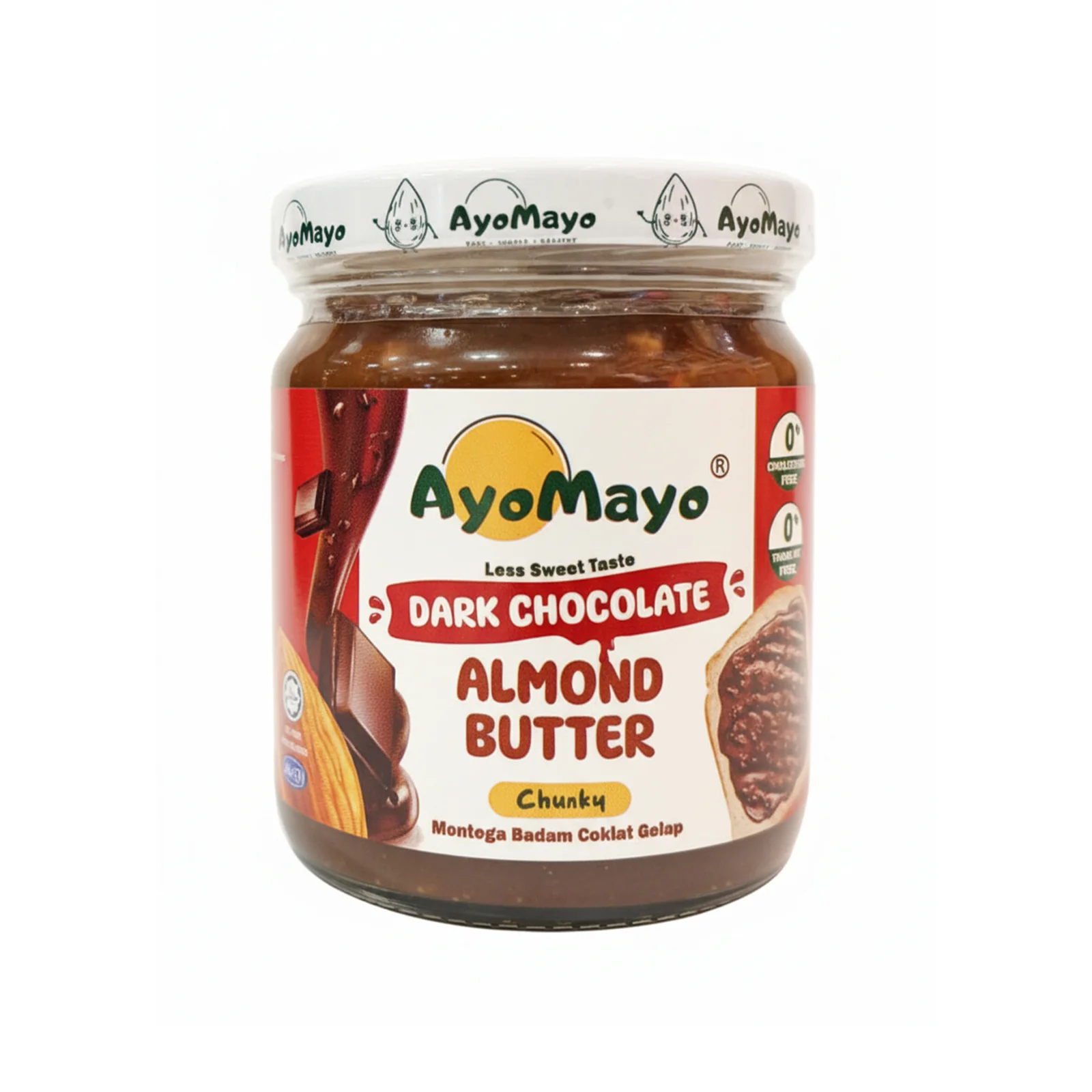 Ayomayo Dark Chocolate Almond Butter (Chunky) 180g - Image 2