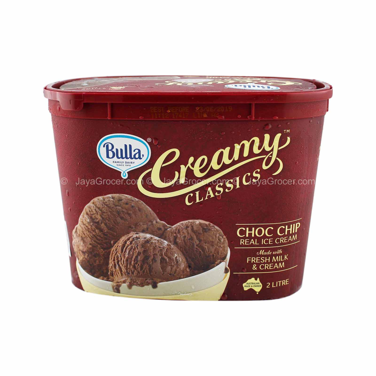 Bulla Creamy Classic Chocolate Chip Ice Cream Tub 2L - Image 2