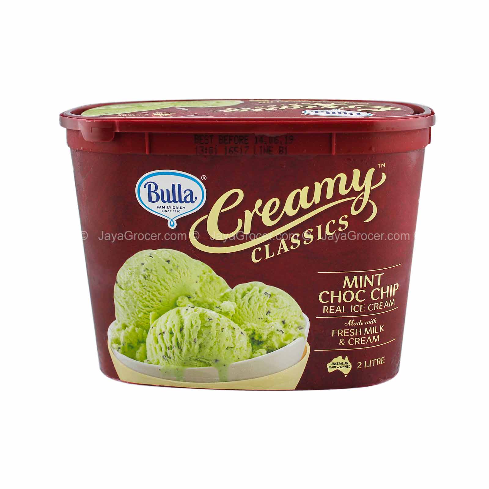 Bulla Creamy Classic Mint Chocolate Chip Ice Cream Tub 2L - Image 2