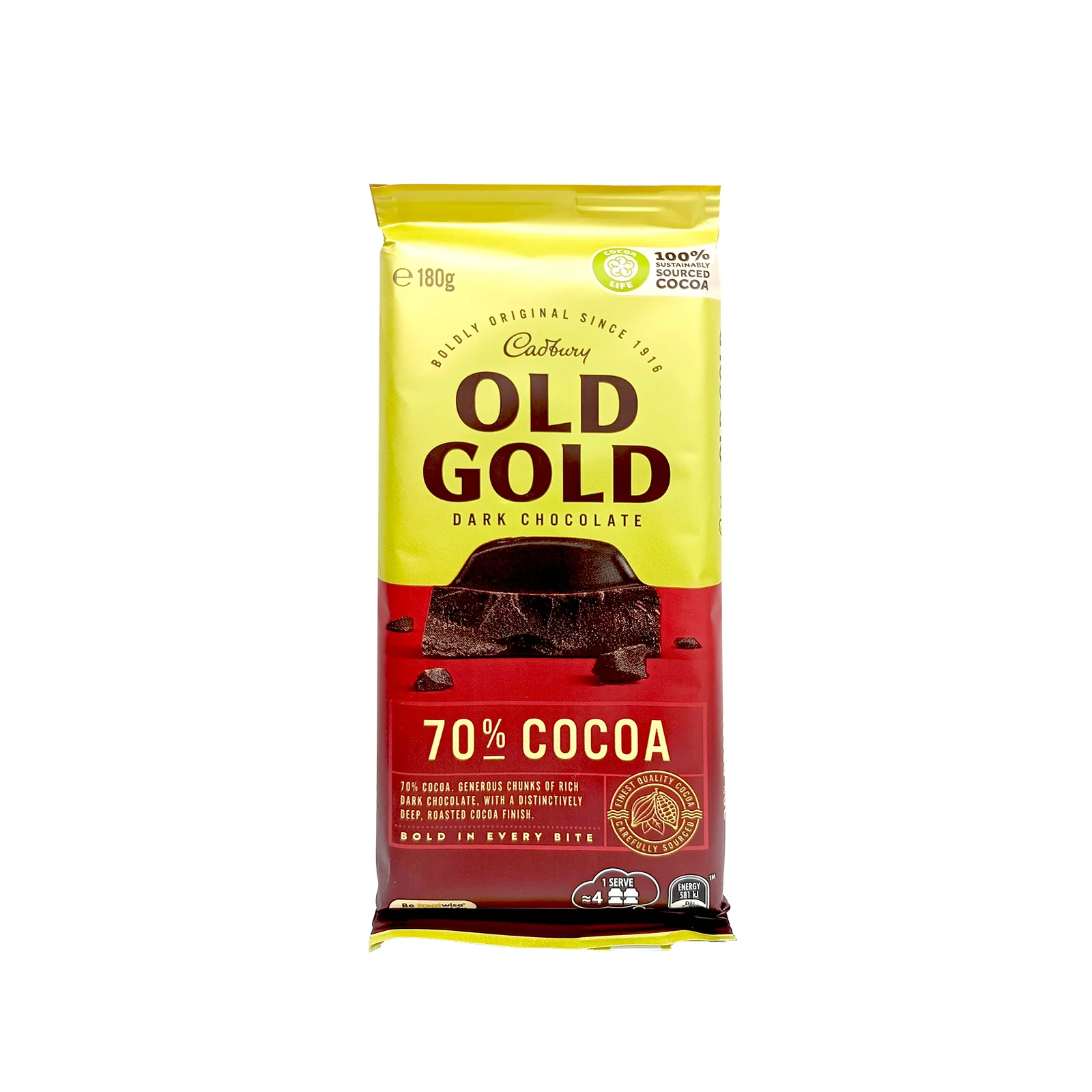 Cadbury Old Gold 70% Dark Chocolate Bar 180g