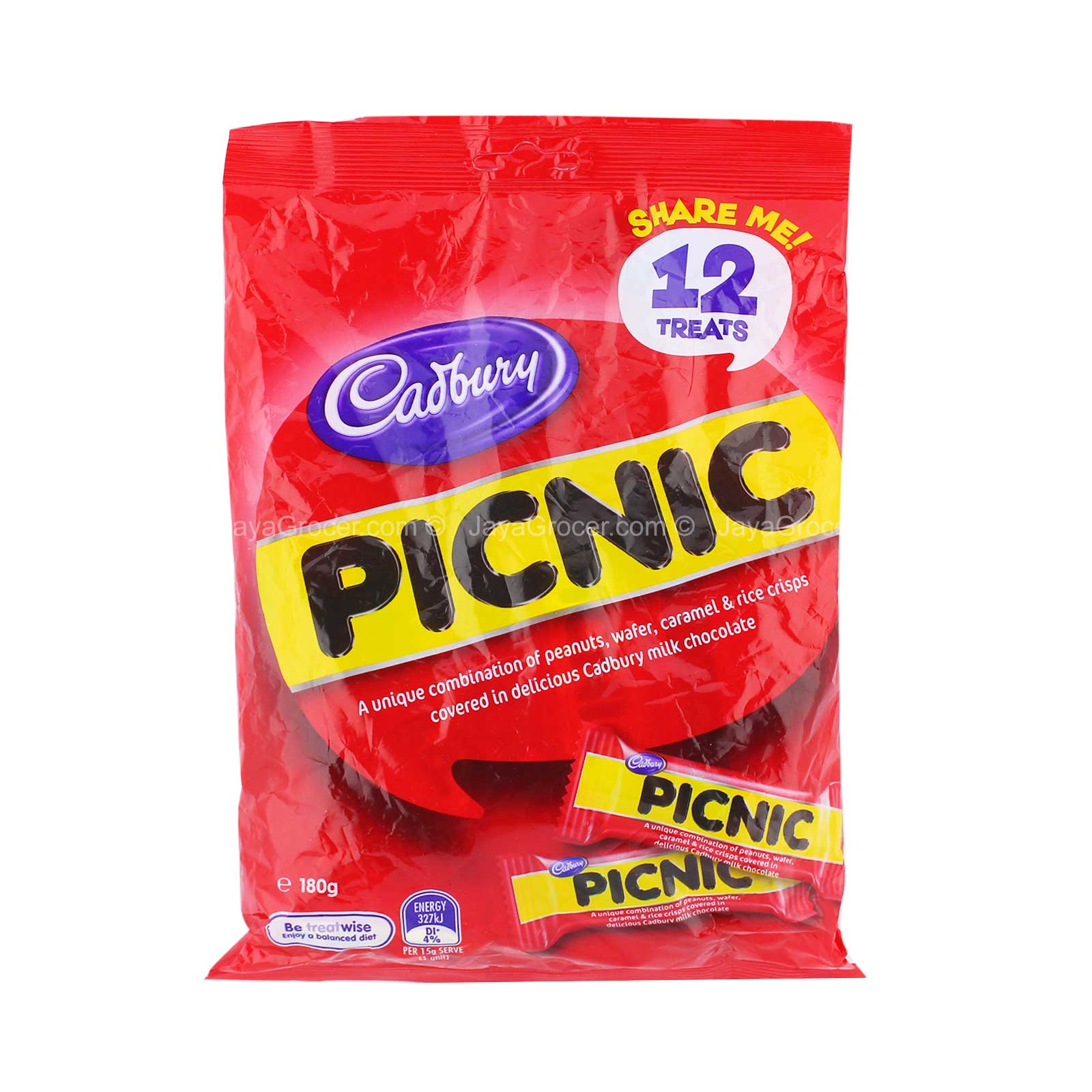 Cadbury Picnic Chocolate Bar Multipack 180g - Image 2