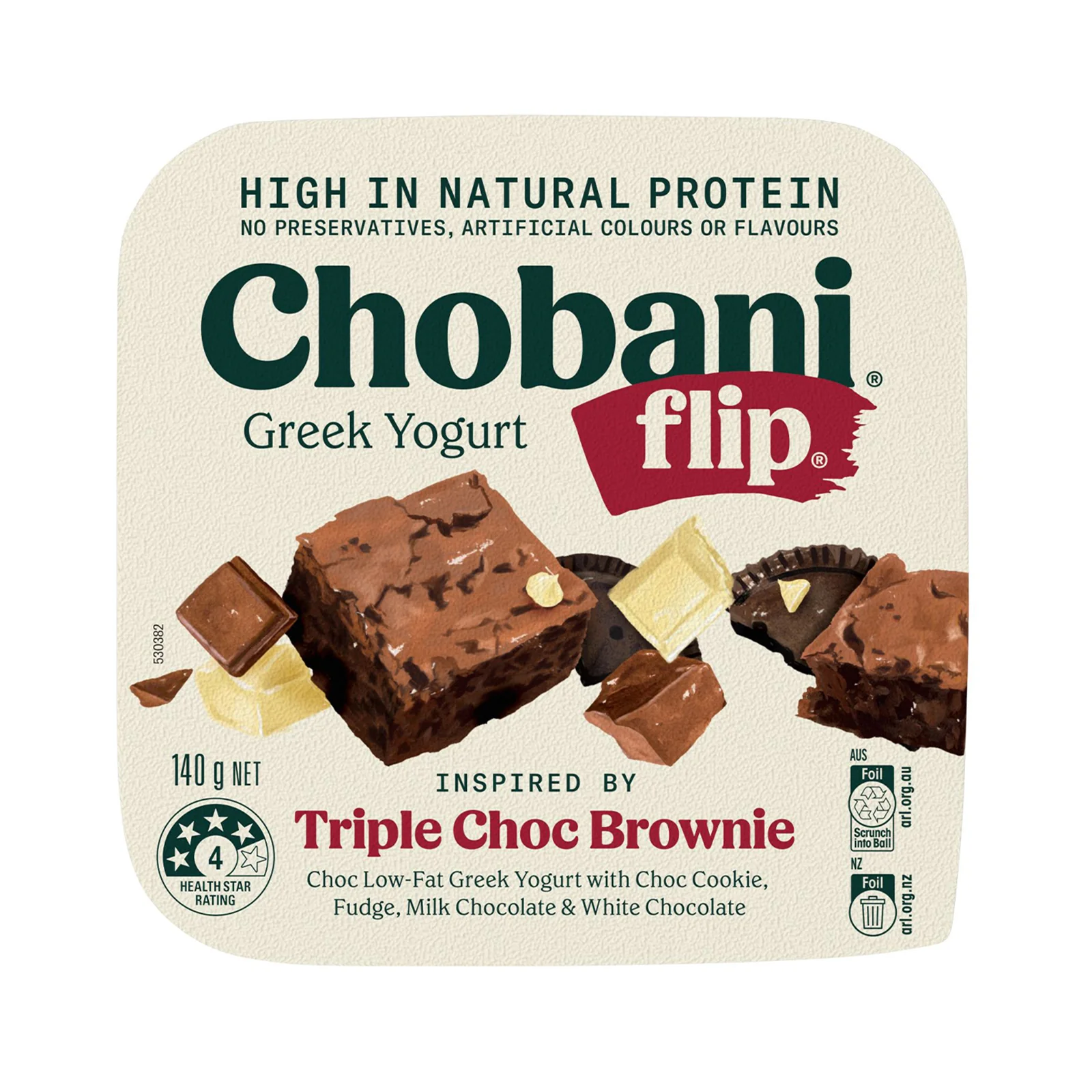 Chobani Flip Triple Chocolate Brownie Yoghurt 140g - Image 2
