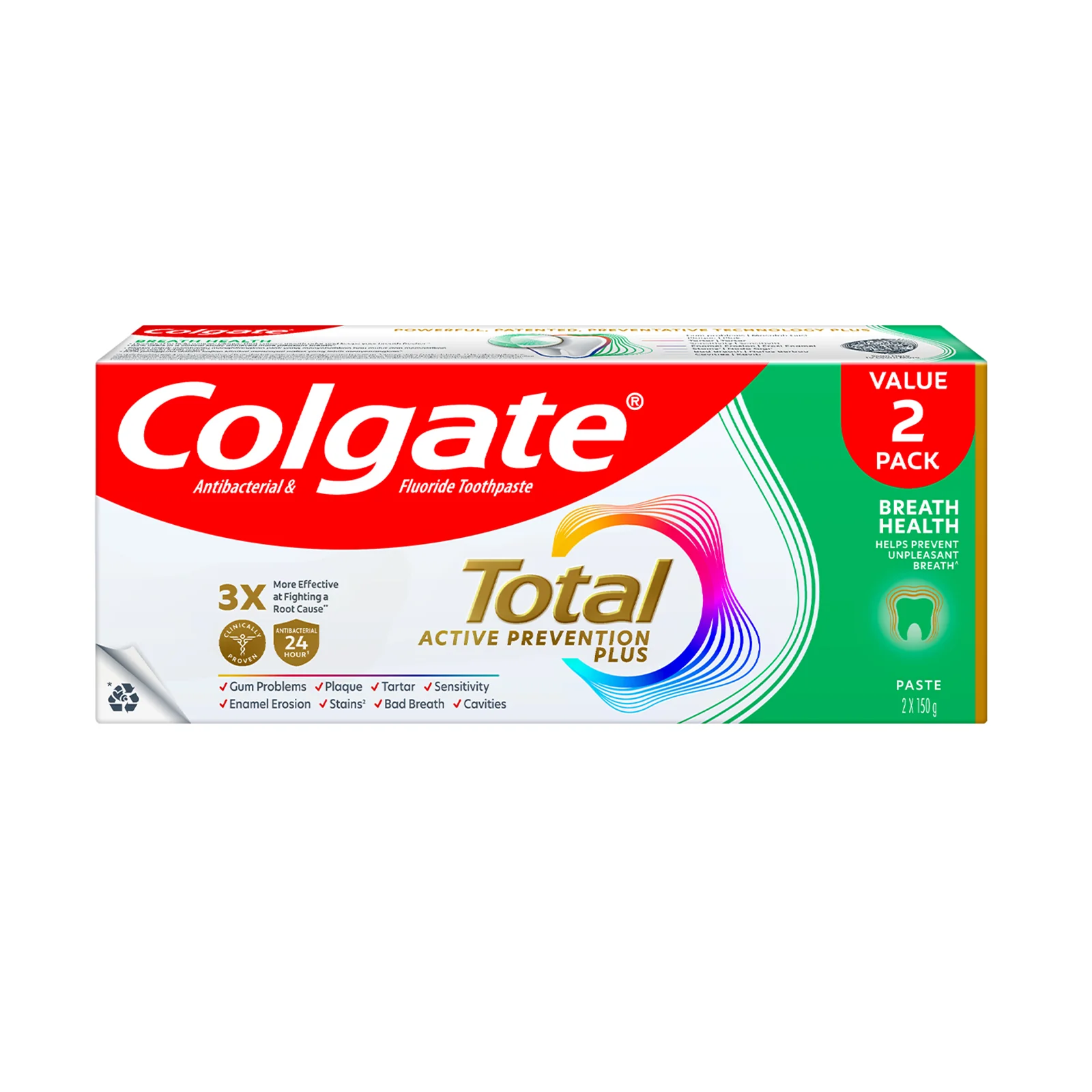 Colgate Total Pro Breath Toothpaste 150g x 2 - Image 2
