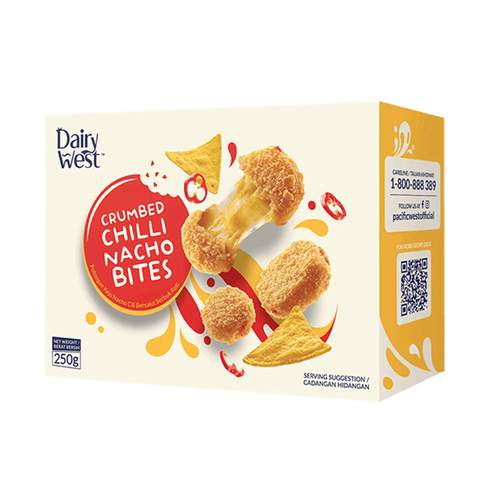 Dairy West Crumbed Chili Nacho Bites 250g