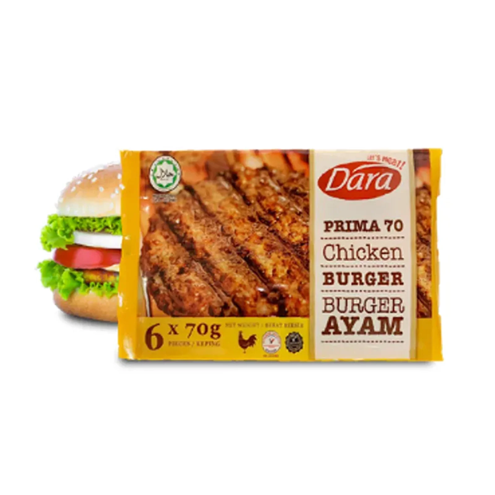 Dara Prima 70 Chicken Burger 70g x 6 - Image 2