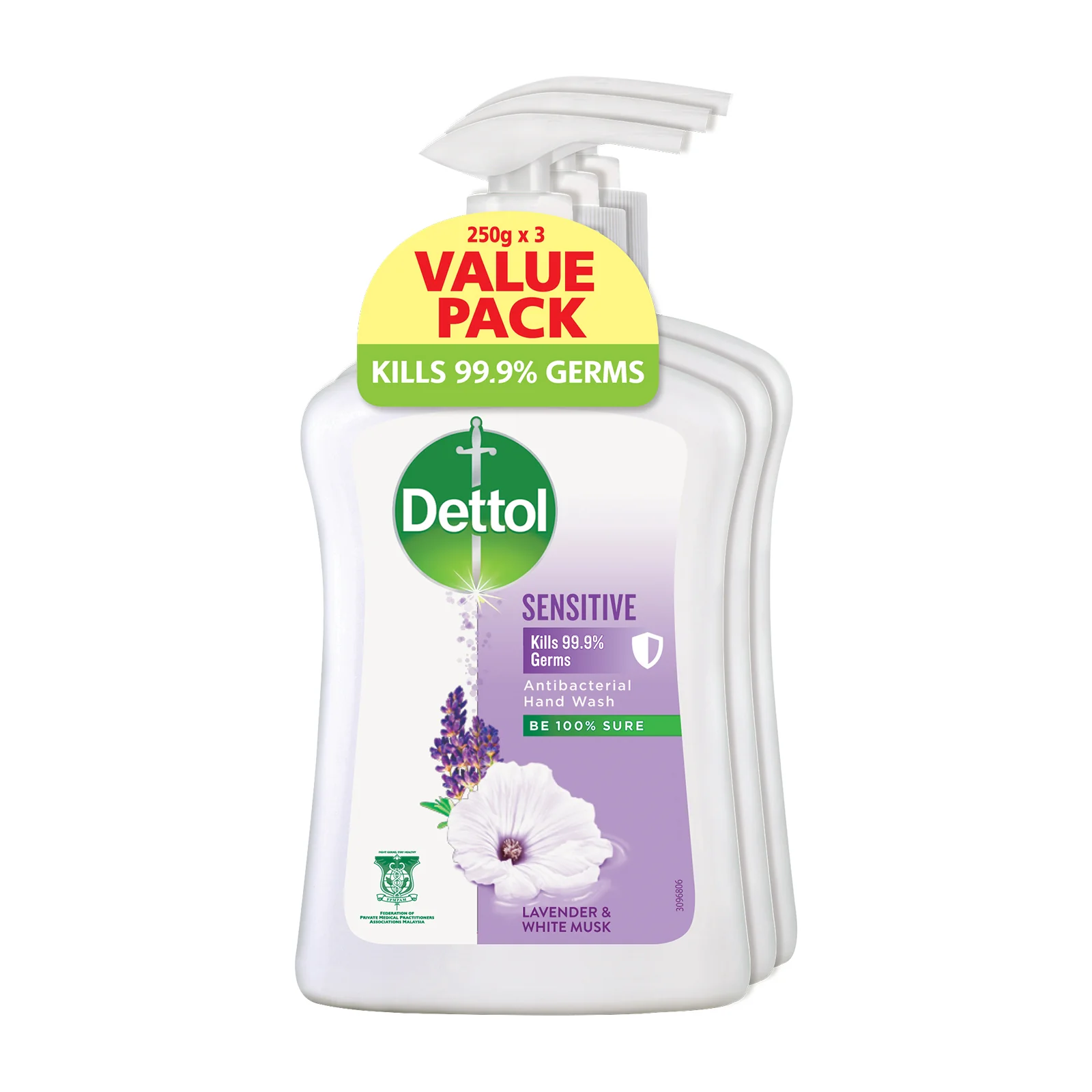 Dettol Liquid Handwash Sensitive Value Pack 250ml x 3 - Image 2