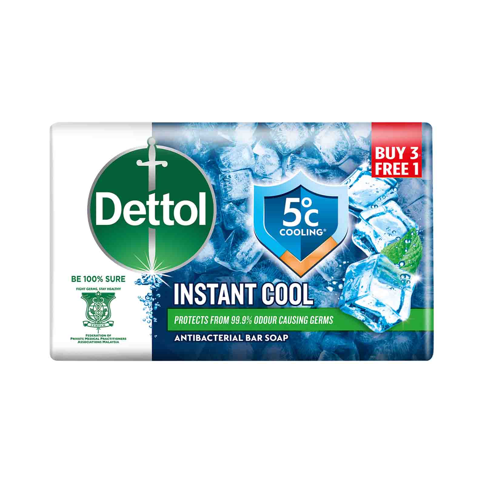 Dettol Cool Body Soap 3+1 100g - Image 2