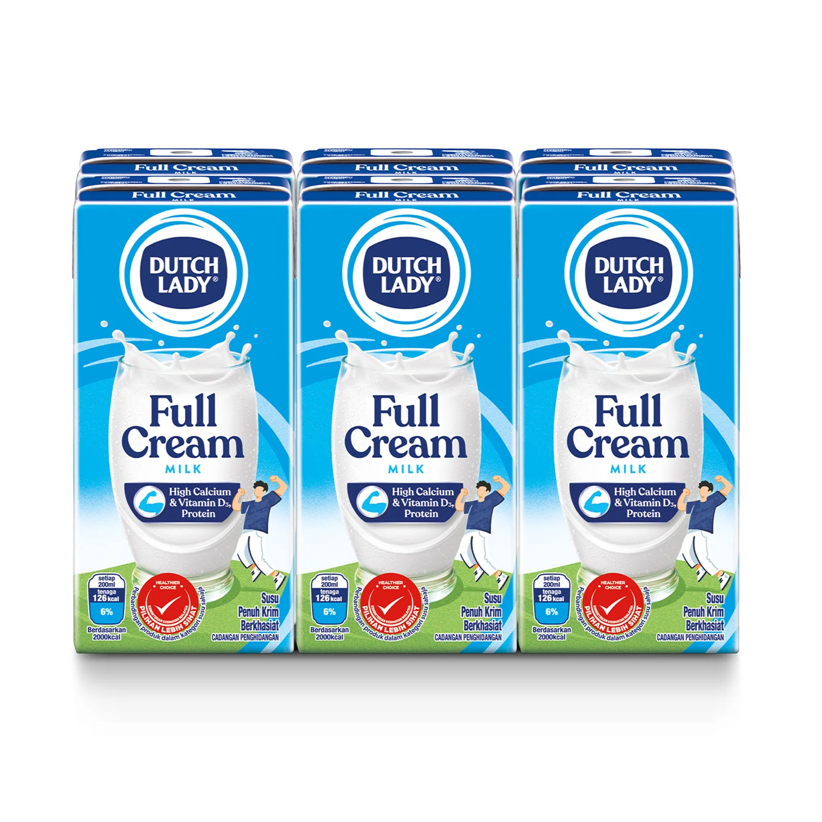 Dutch Lady UHT Full Cream Milk 200ml x 6 - Image 3