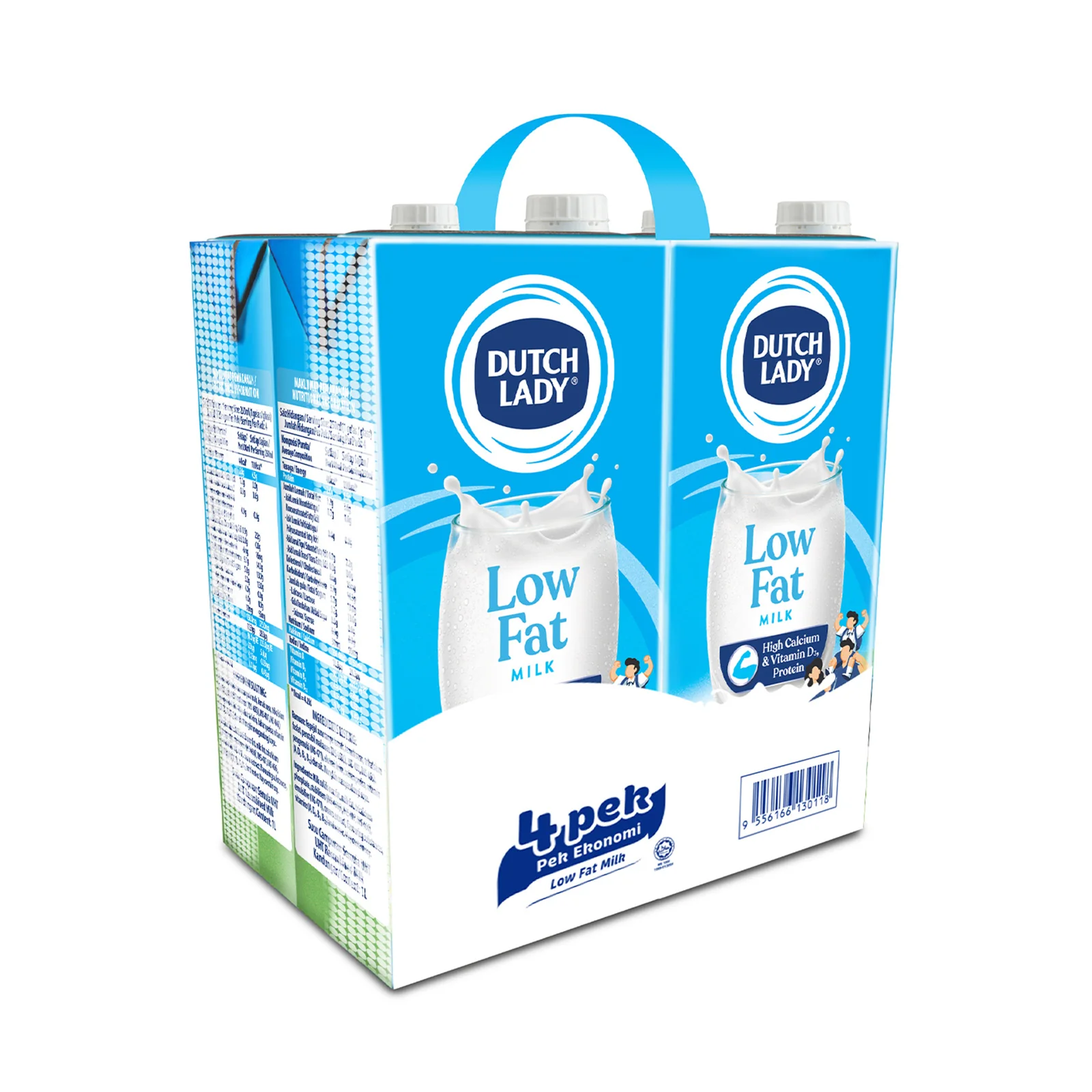 Dutch Lady UHT Low Fat Milk 1L x 4 - Image 2