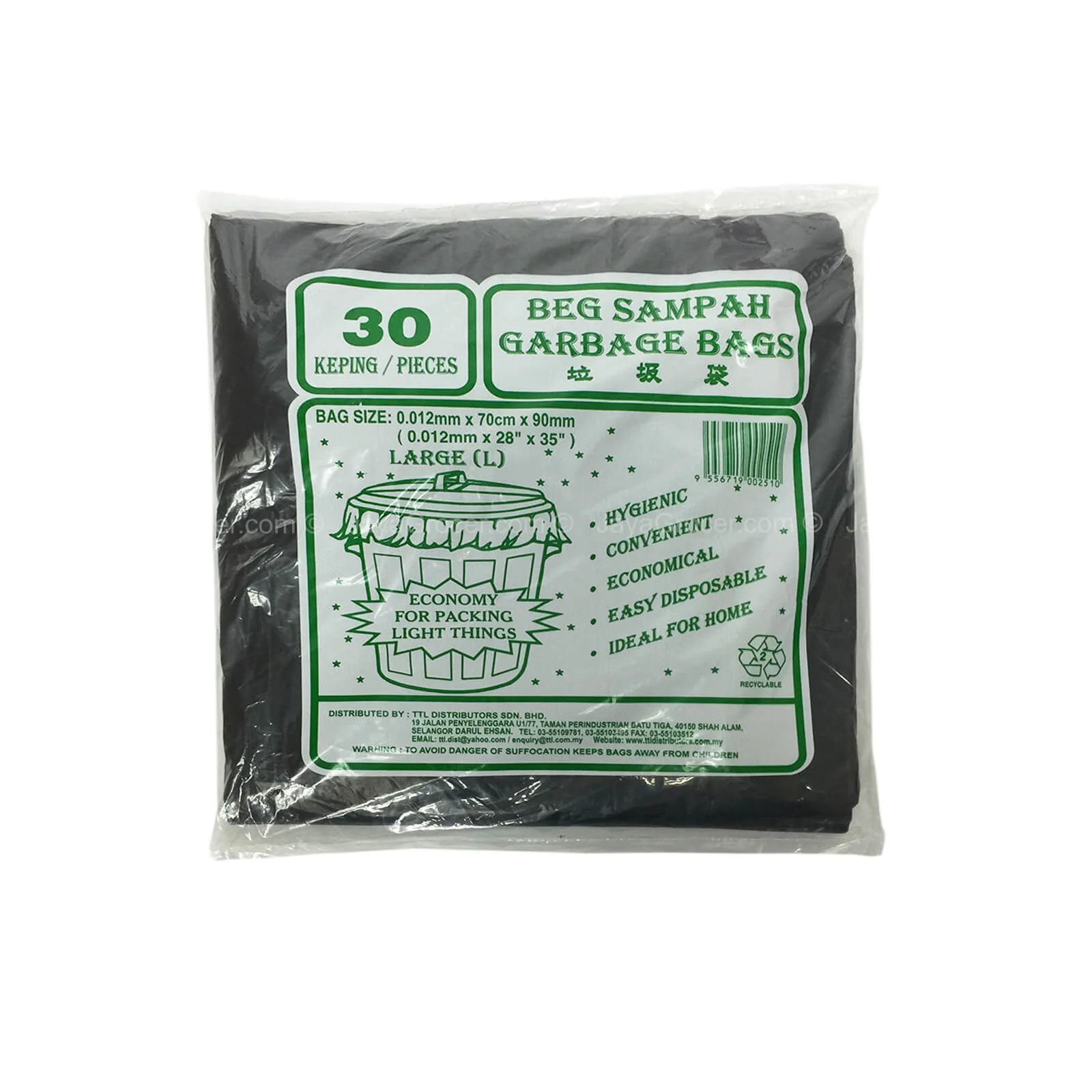 Ttl Garbage Bag (Large) 70 x 90Cm 30pcs/pack