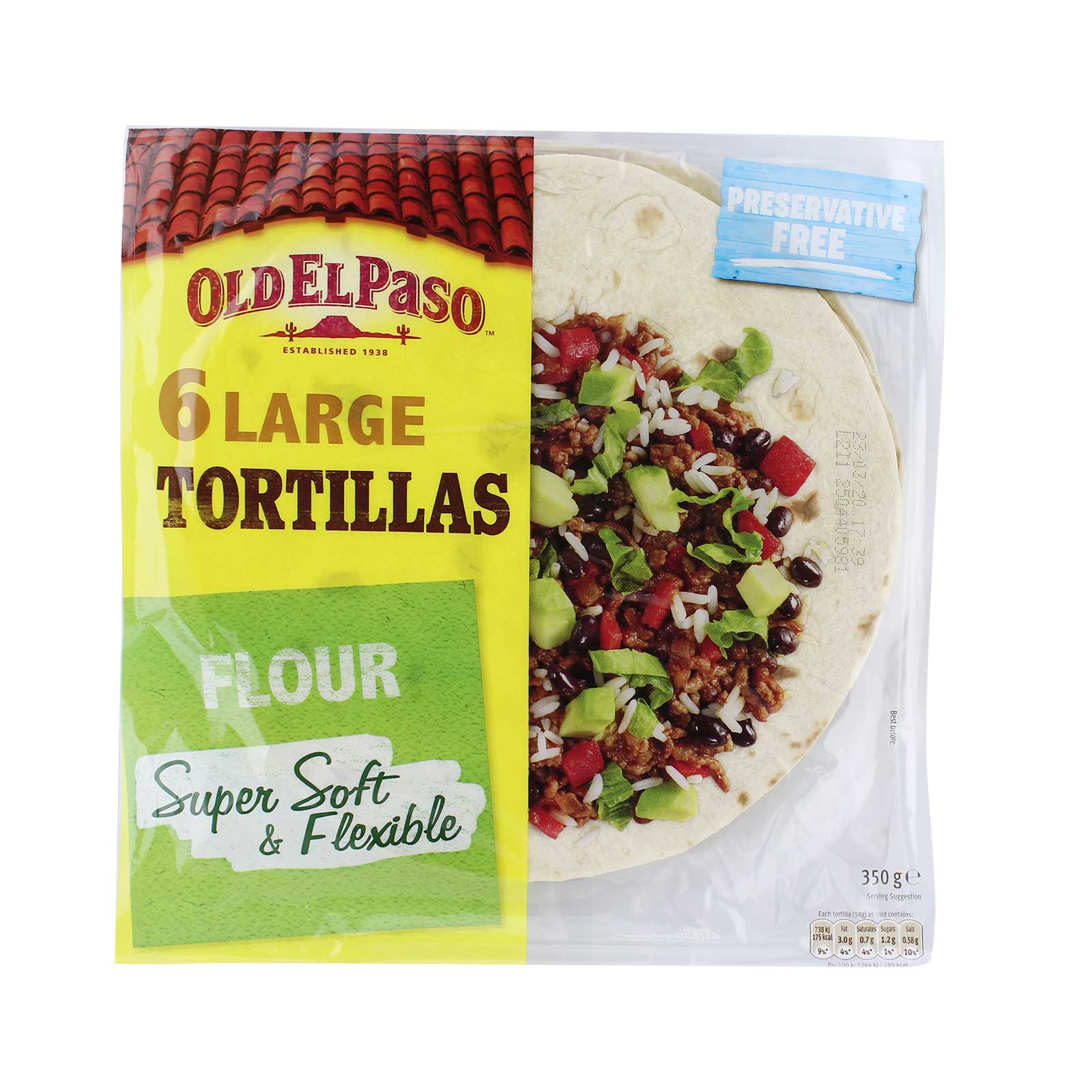 Old El Paso Large Soft Flour Tortilla Wraps 350g - Image 2