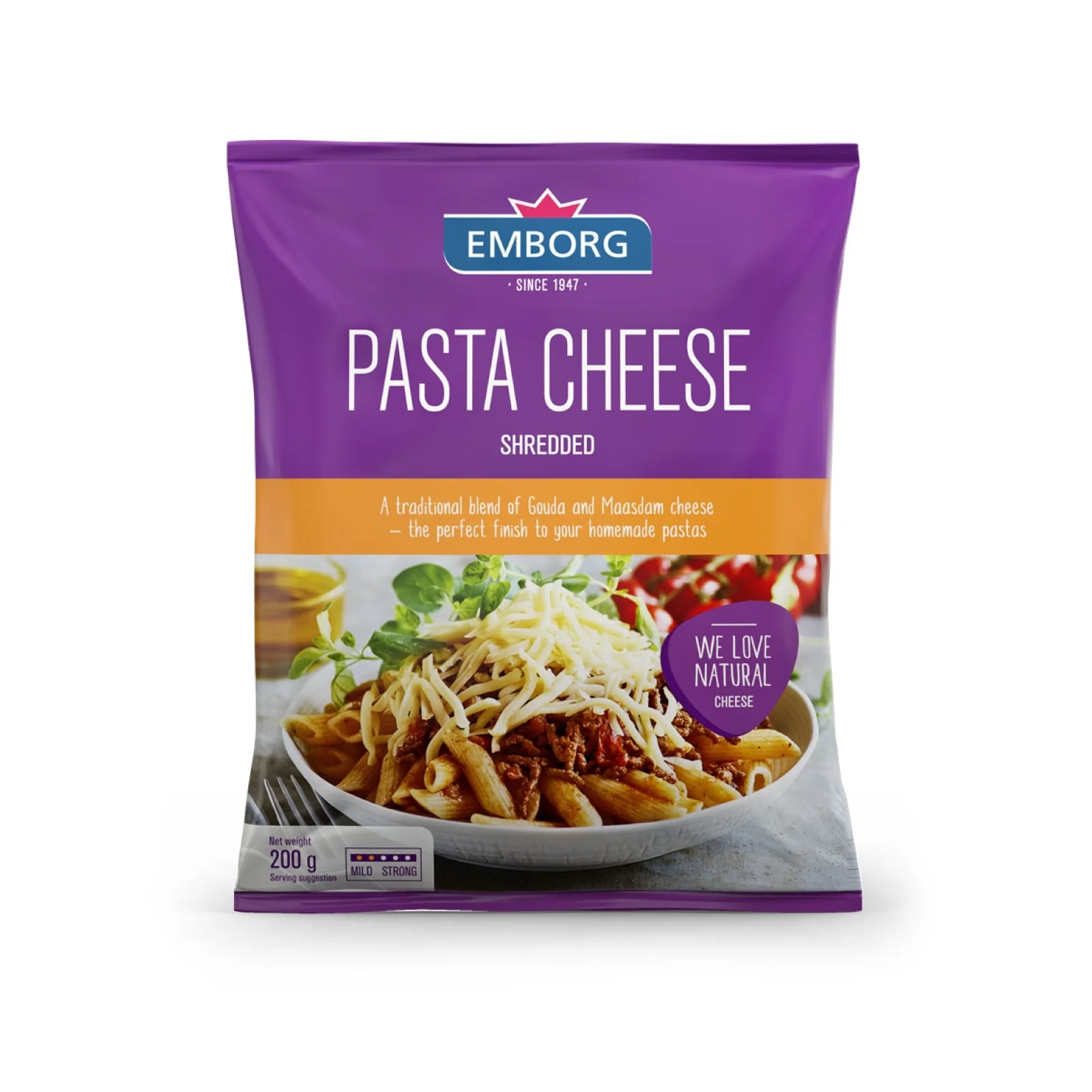 Emborg Pasta Cheese Shredded 200g - Image 2