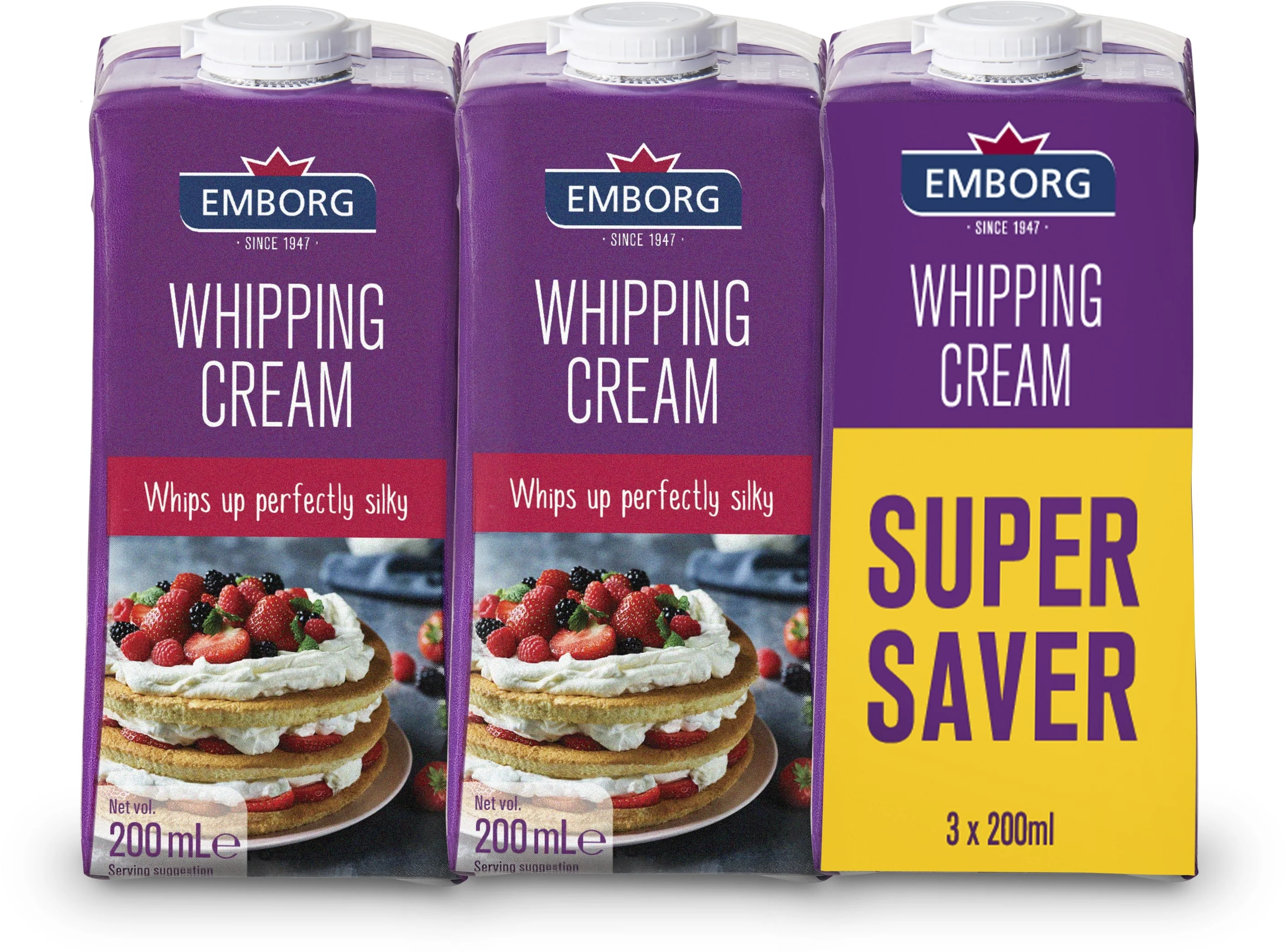 Emborg UHT Whipping Cream Value Pack 200ml x 3 - Image 2