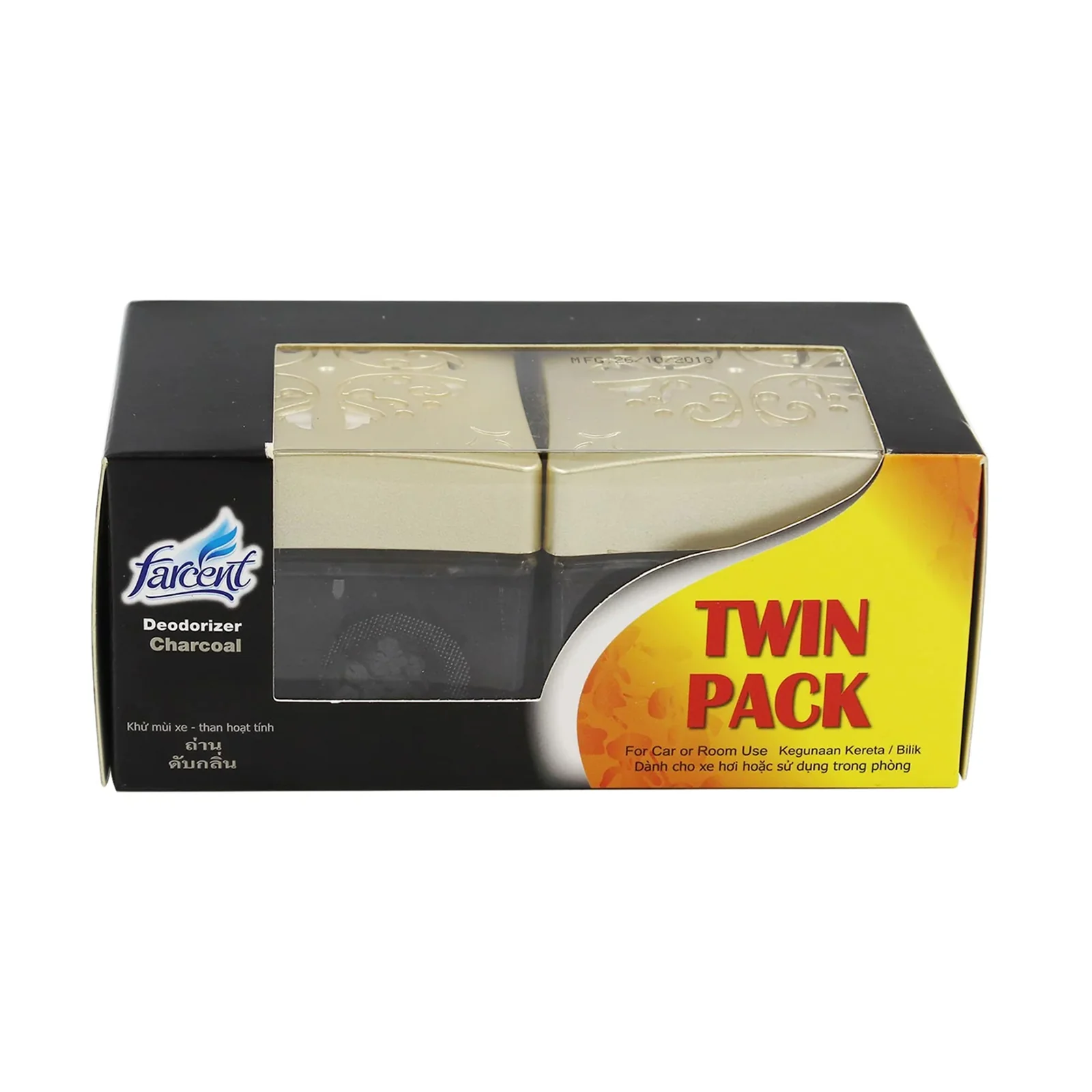 Farcent Charcoal Car Deodorizer Twin Pack 120g x 2 - Image 2