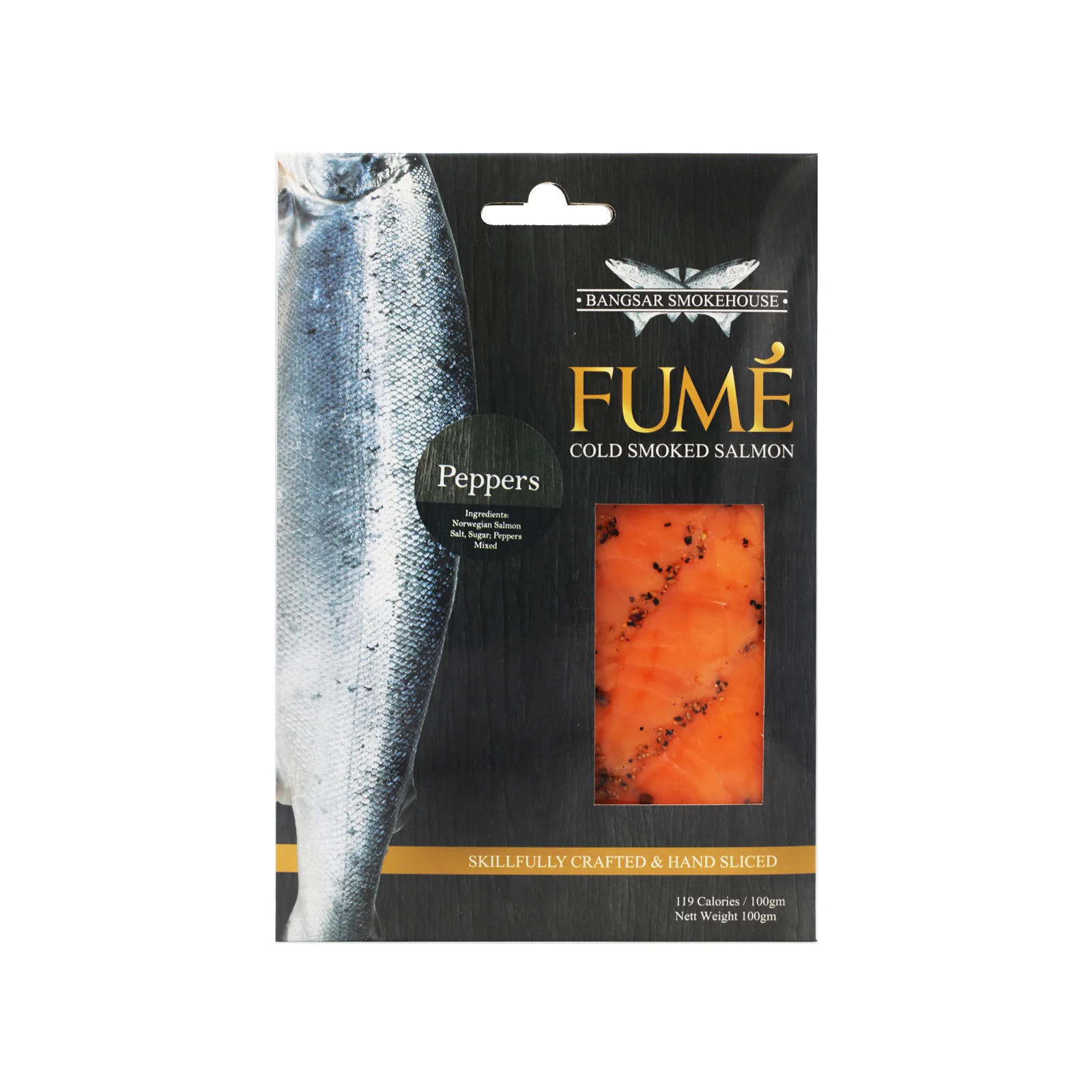 Fume Mixed Pepper Smoked Salmon 100g - Image 2