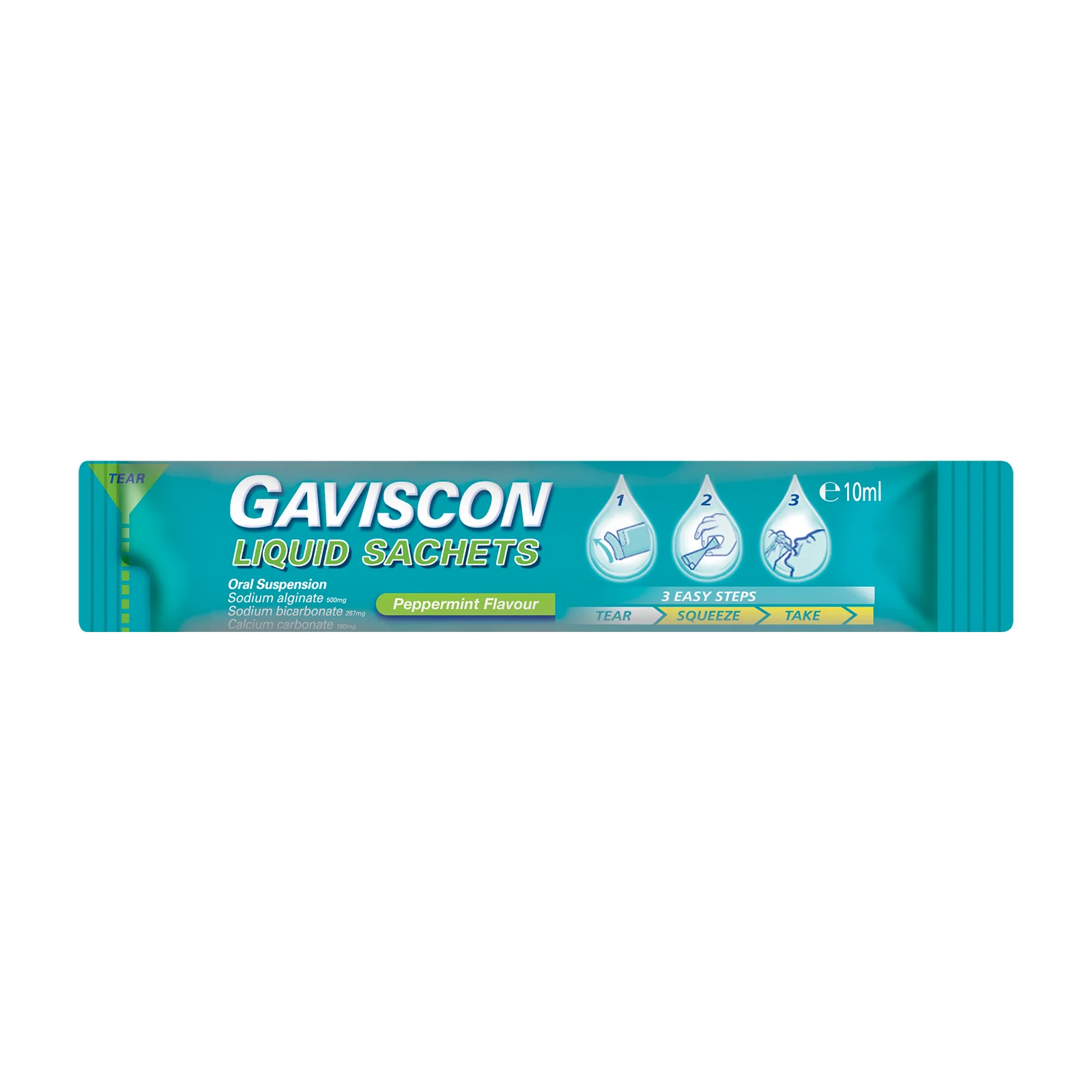 Gaviscon Peppermint Liquid Sachet 10ml x 5 - Image 2
