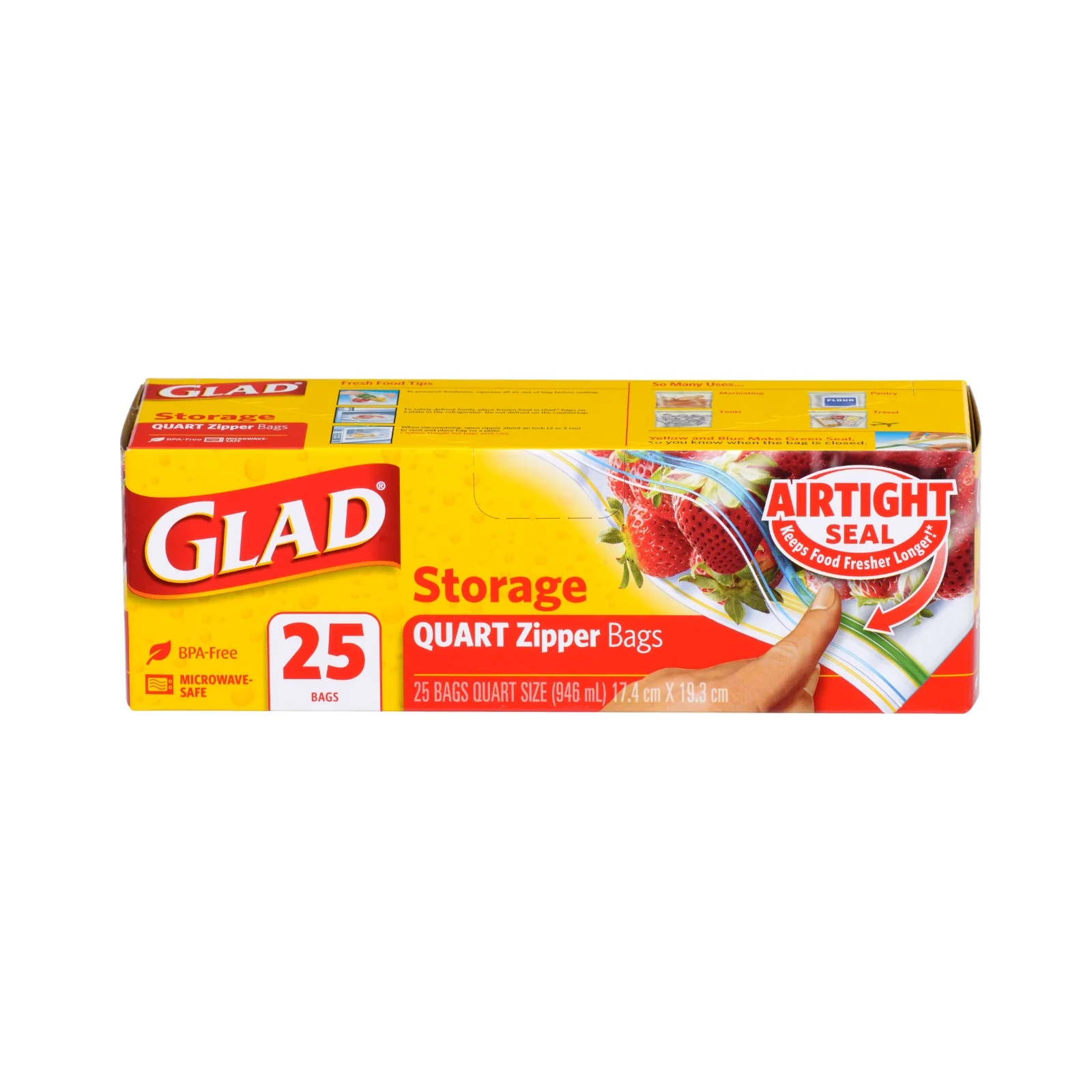 Glad Freezer Quart Zipper Bags (Small) 25pcs/pack - Image 2