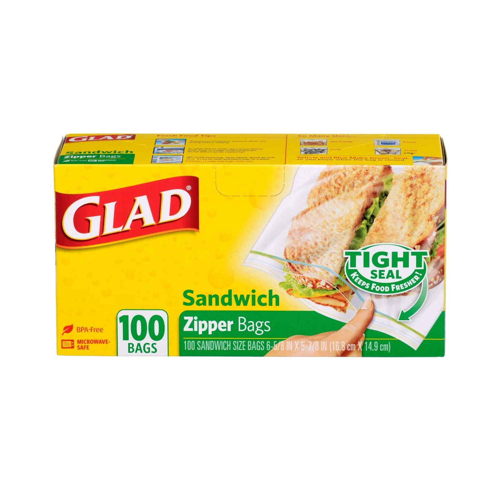 Glad Sandwich Zipper Bags 100pcs/pack - Image 2