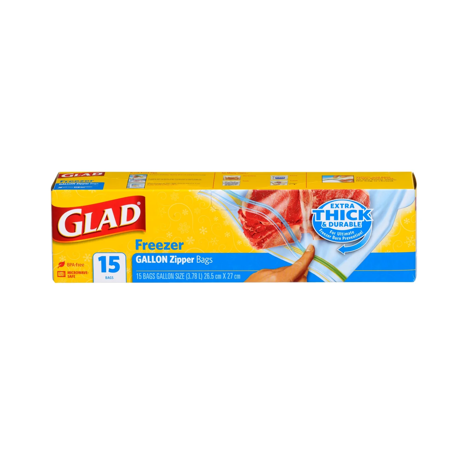 Glad Freezer Gallon Zipper Bags (Large) 15pcs/pack - Image 2