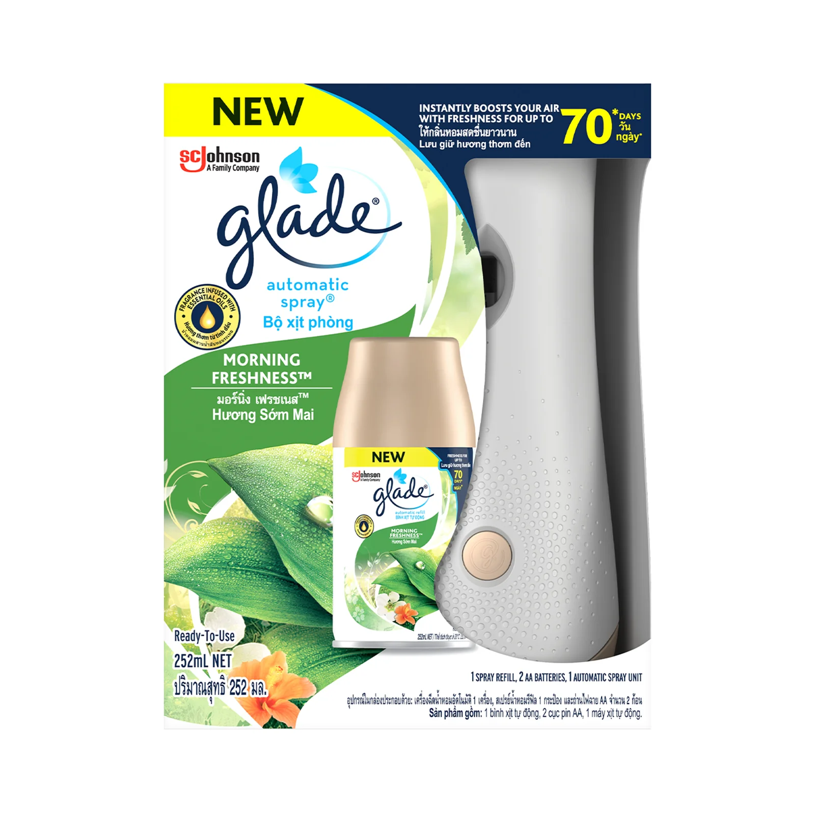 Glade Automatic Spray 3 in 1 Starter Morning Freshness Scent 1set - Image 2
