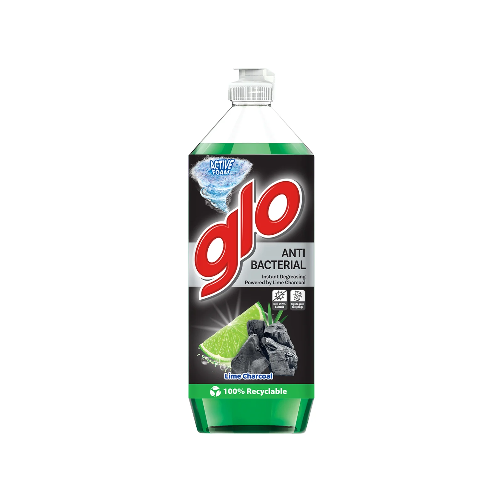 Glo Charcoal Lime Dishwashing Liquid 800ml - Image 2