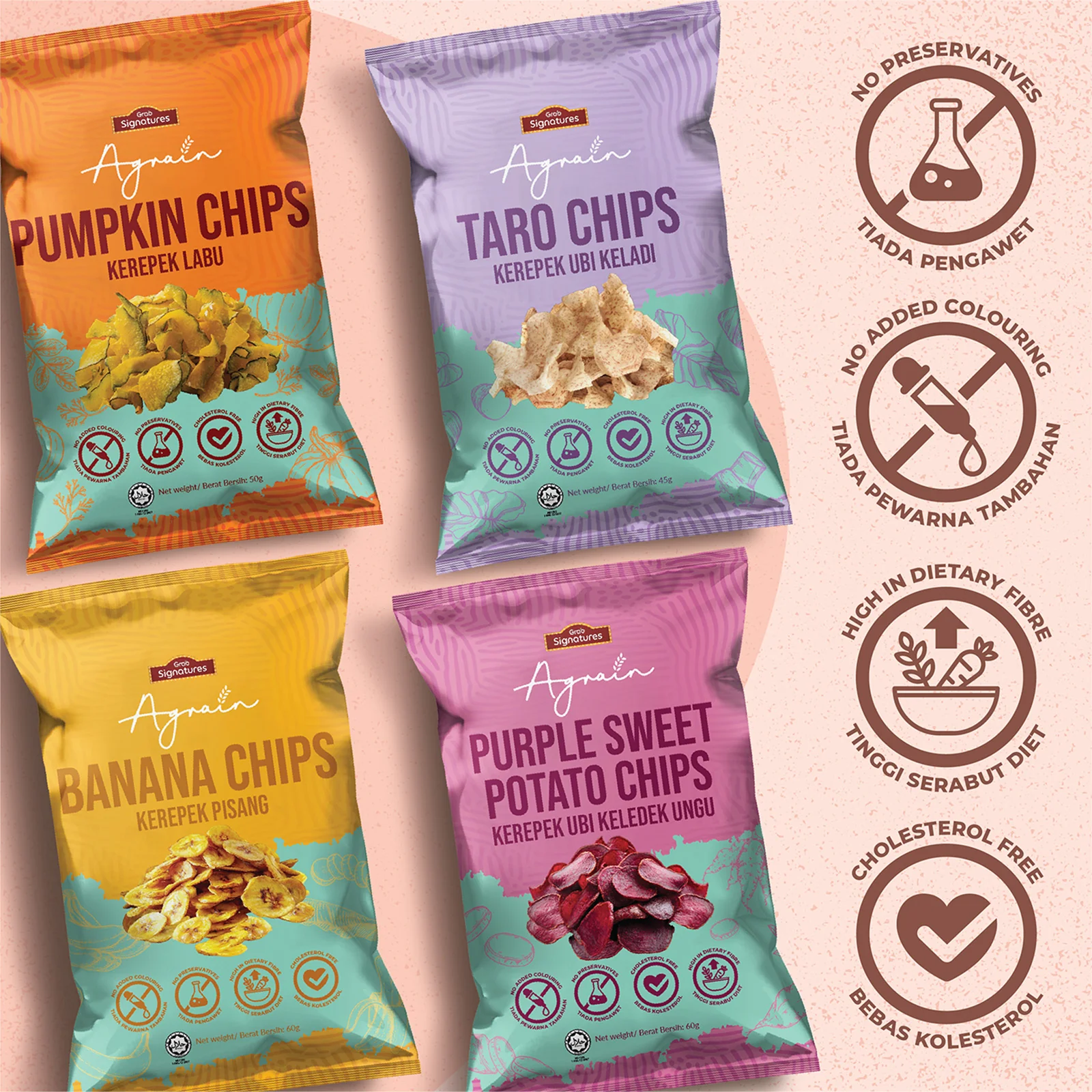 Grab Signatures x Agrain Purple Sweet Potato Chips 60g - Image 2