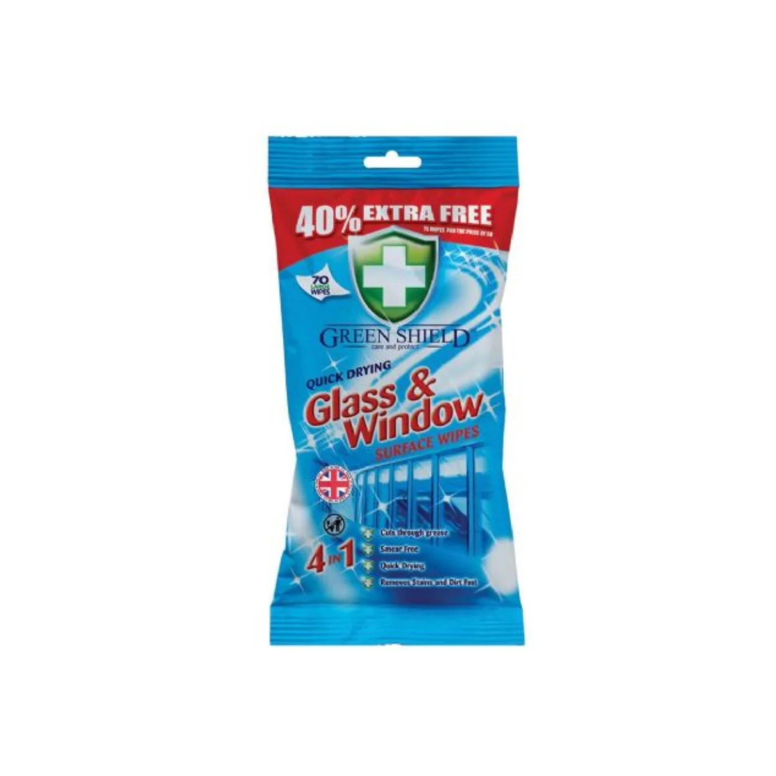 Green Shield Glass & Window Wipes 1pack - Image 2