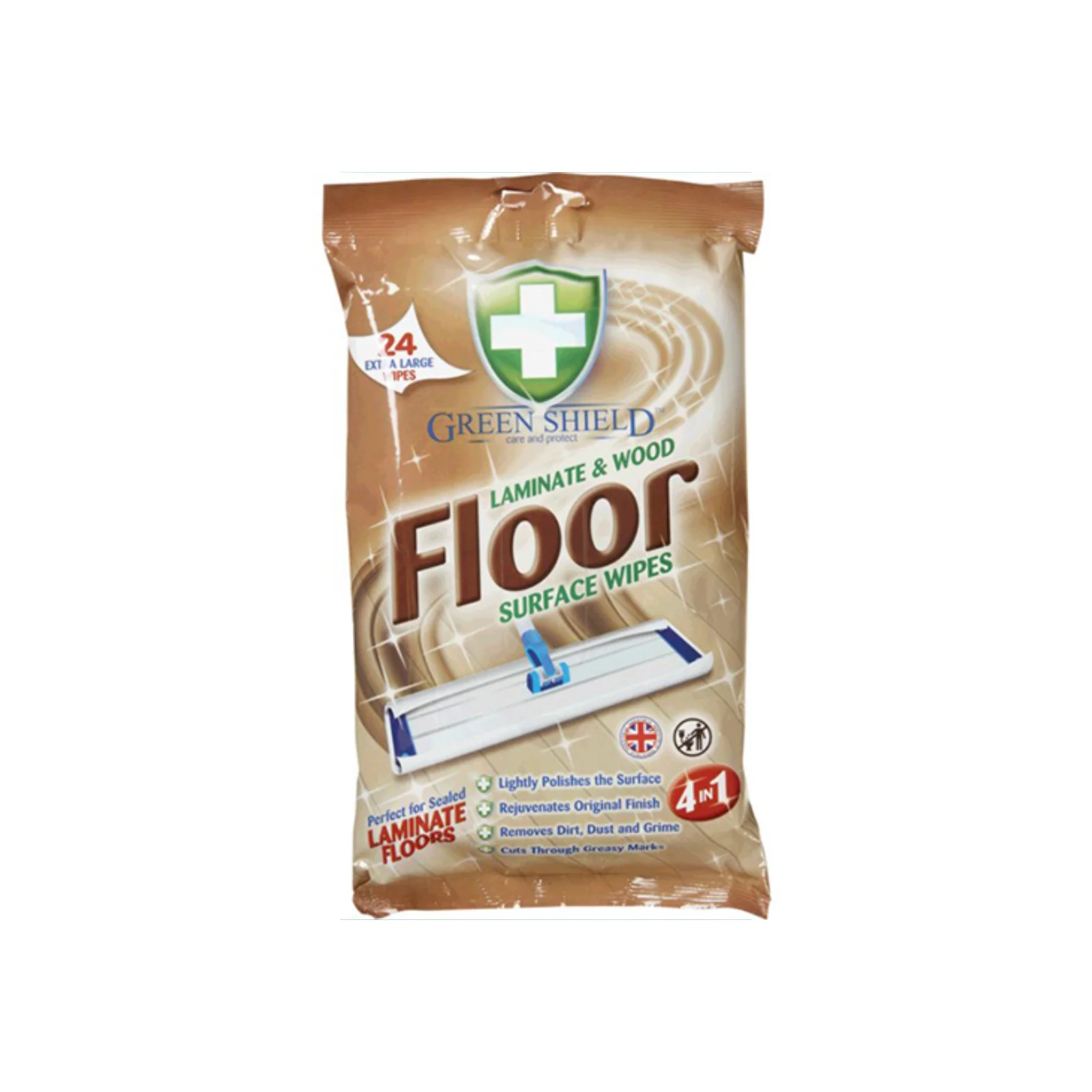 Green Shield Laminate & Wood Floor Surface Wipes (Extra Large) 1pack - Image 2