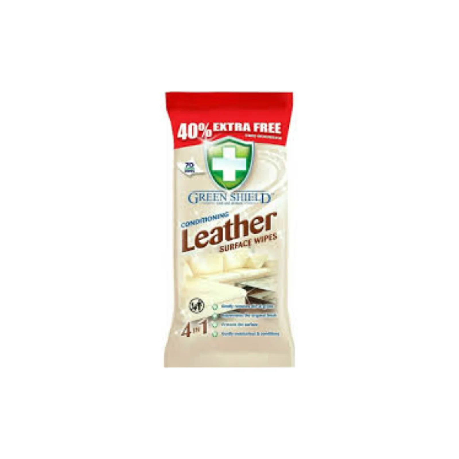 Green Shield Leather Surface Wipes 1pack - Image 2