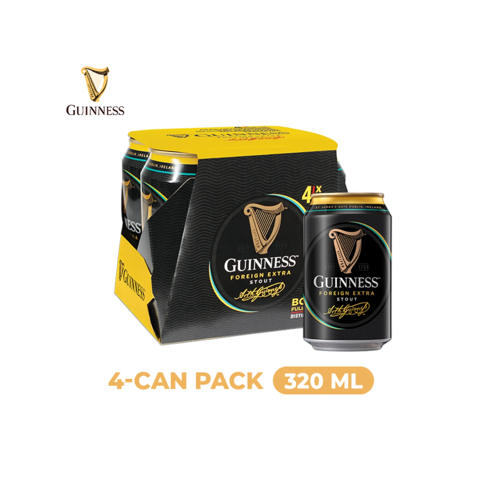 Guinness Stout (Can) 320ml - Image 2