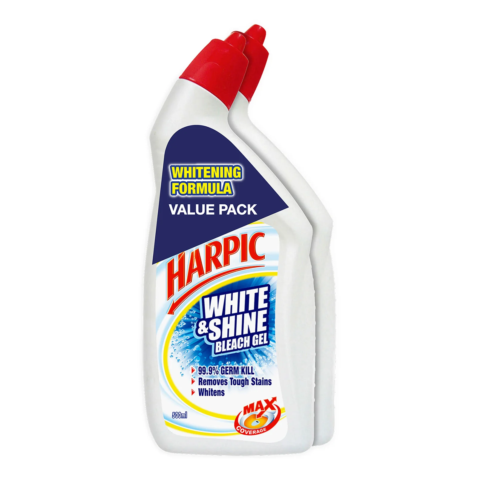 Harpic White and Shine Bleach Gel Toilet Cleaner 500ml x 2 - Image 2