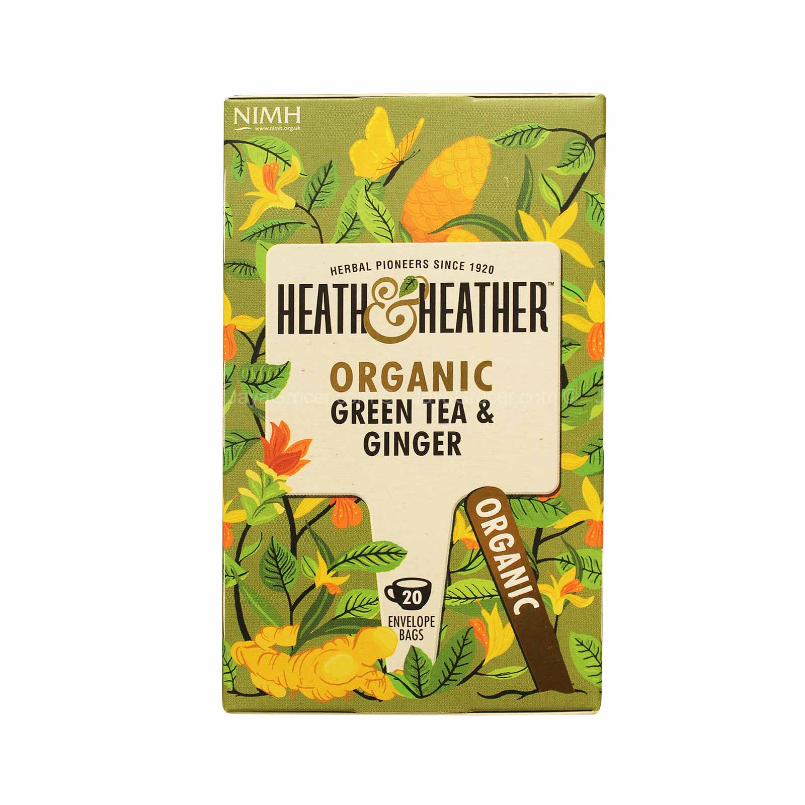 Heath & Heather Organic Green Tea & Ginger Tea 20pcs/pack - Image 2
