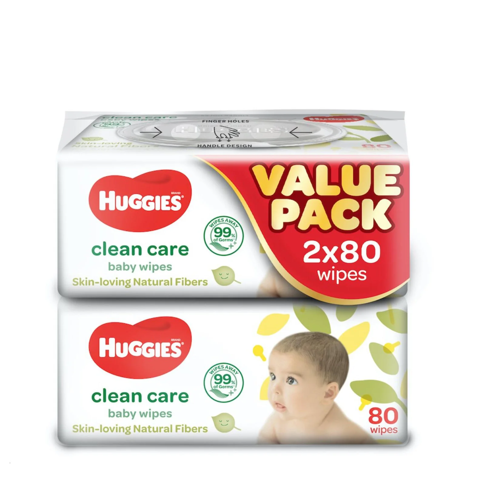 Huggies Baby Wipe Clean Care 80pcs x 2 - Image 2