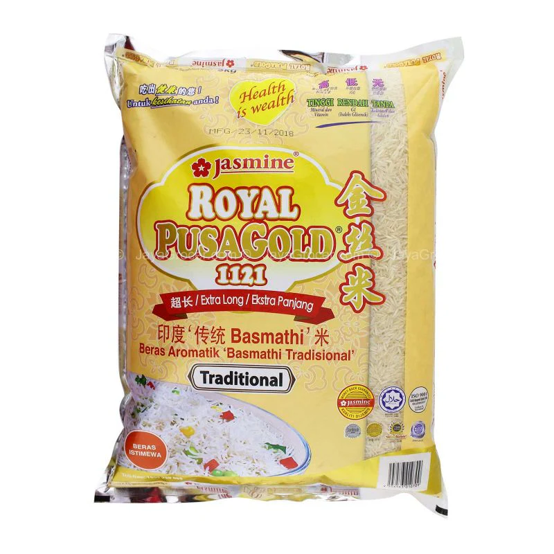 Jasmine Royal Pusa Gold 1121 Extra Long Traditional Aromatic Basmathi Rice 5kg - Image 2