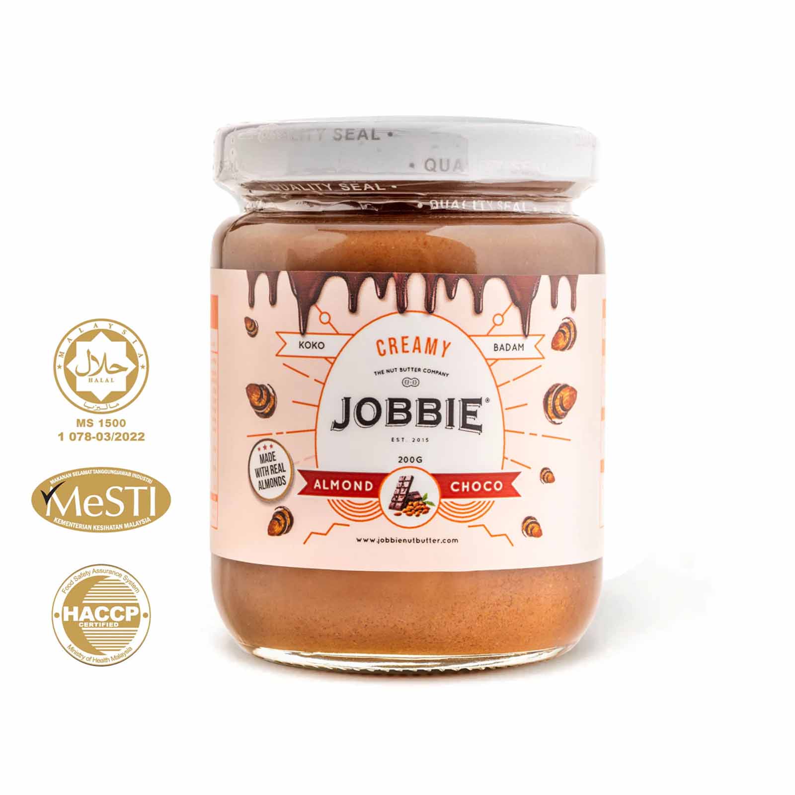 Jobbie Almond Chocolate Creamy Spread 200g - Image 2
