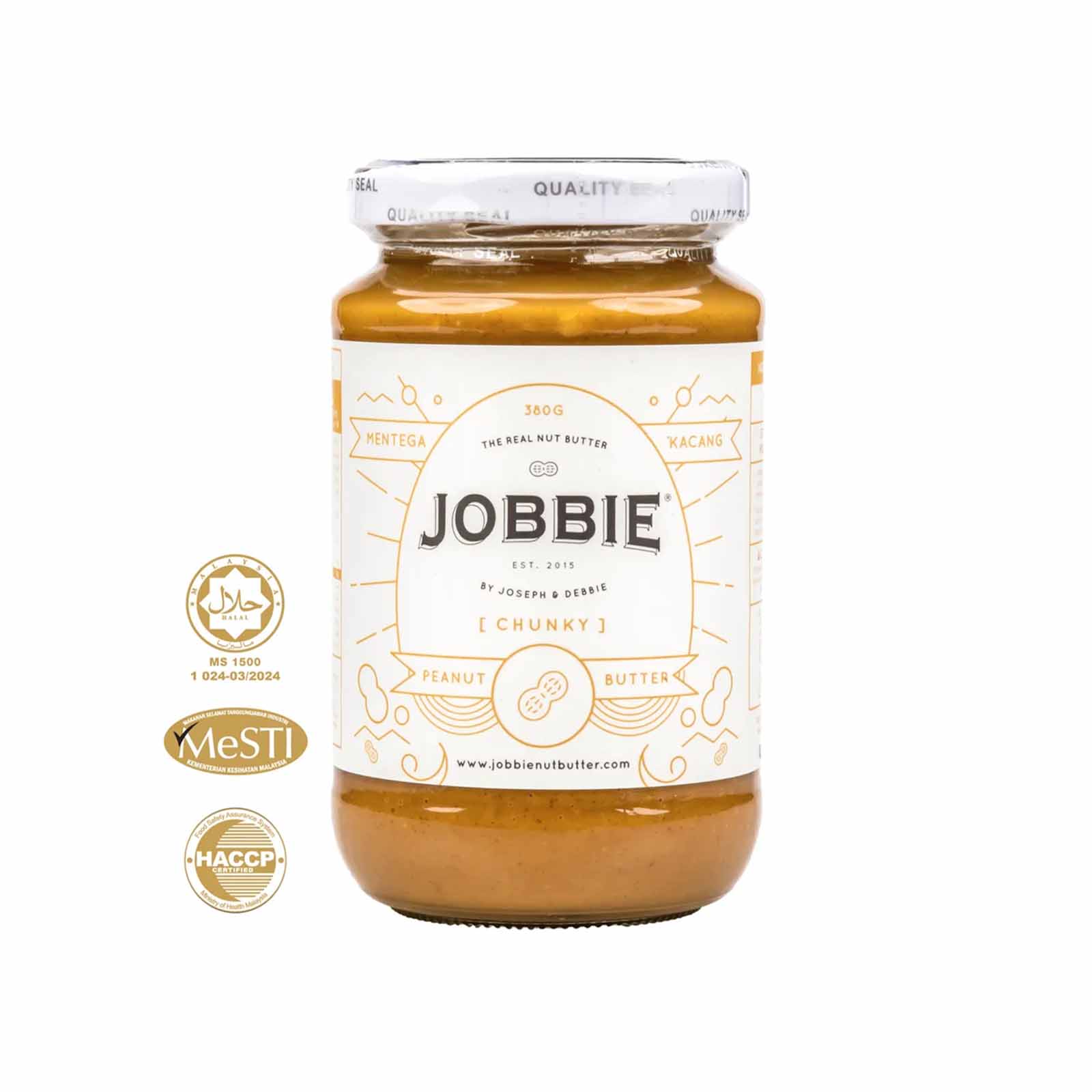 Jobbie Chunky Pure Peanut Butter (No Sugar and Salt) 380g - Image 2