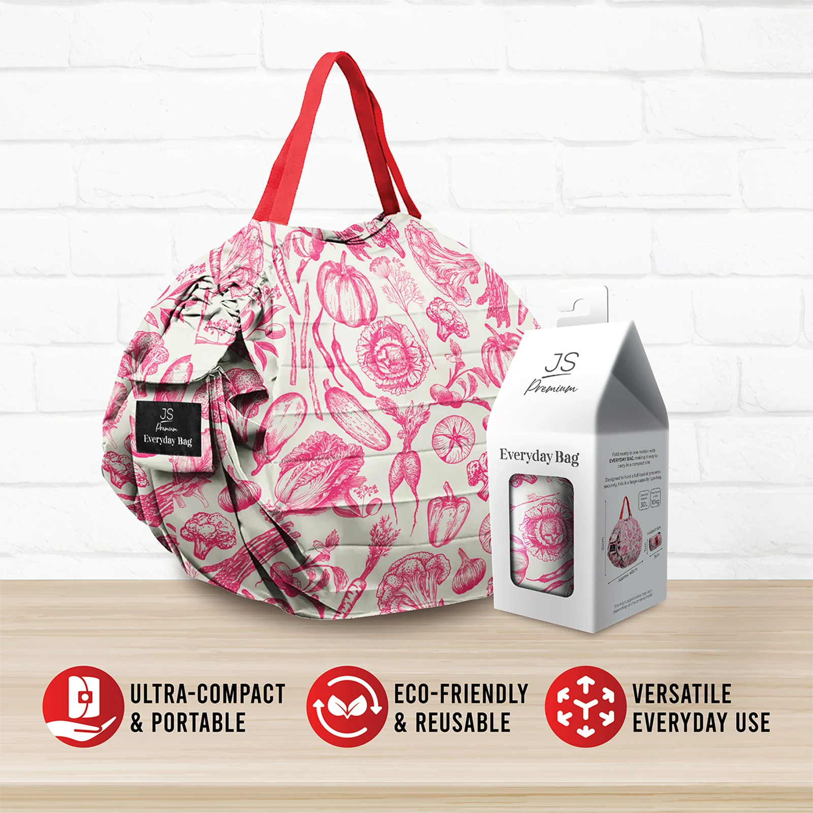 JS Premium Everyday Bag Pattern Pink - Image 2