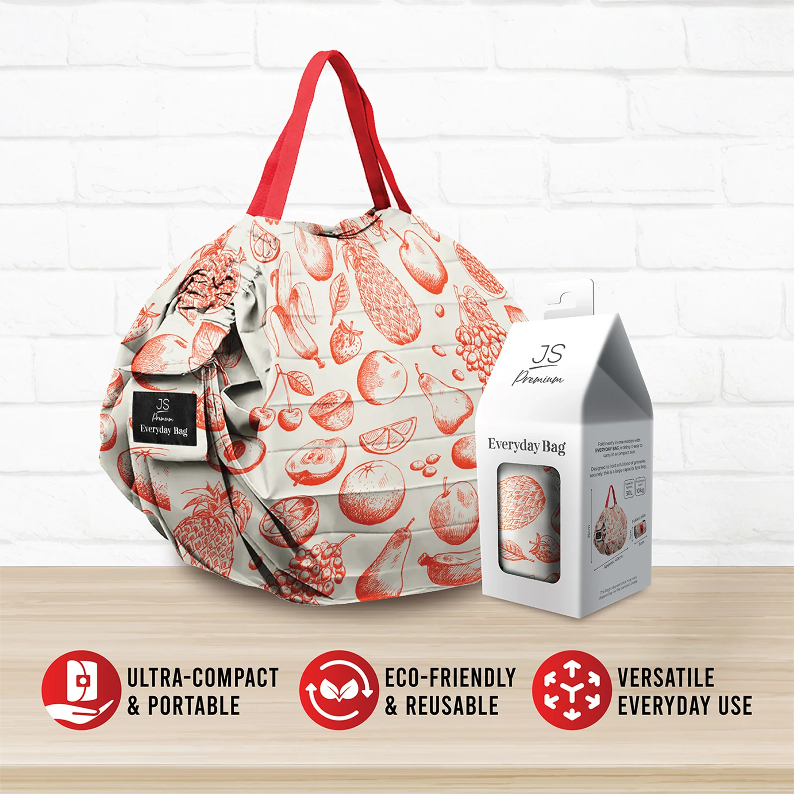 JS Premium Everyday Bag Red Orange - Image 2