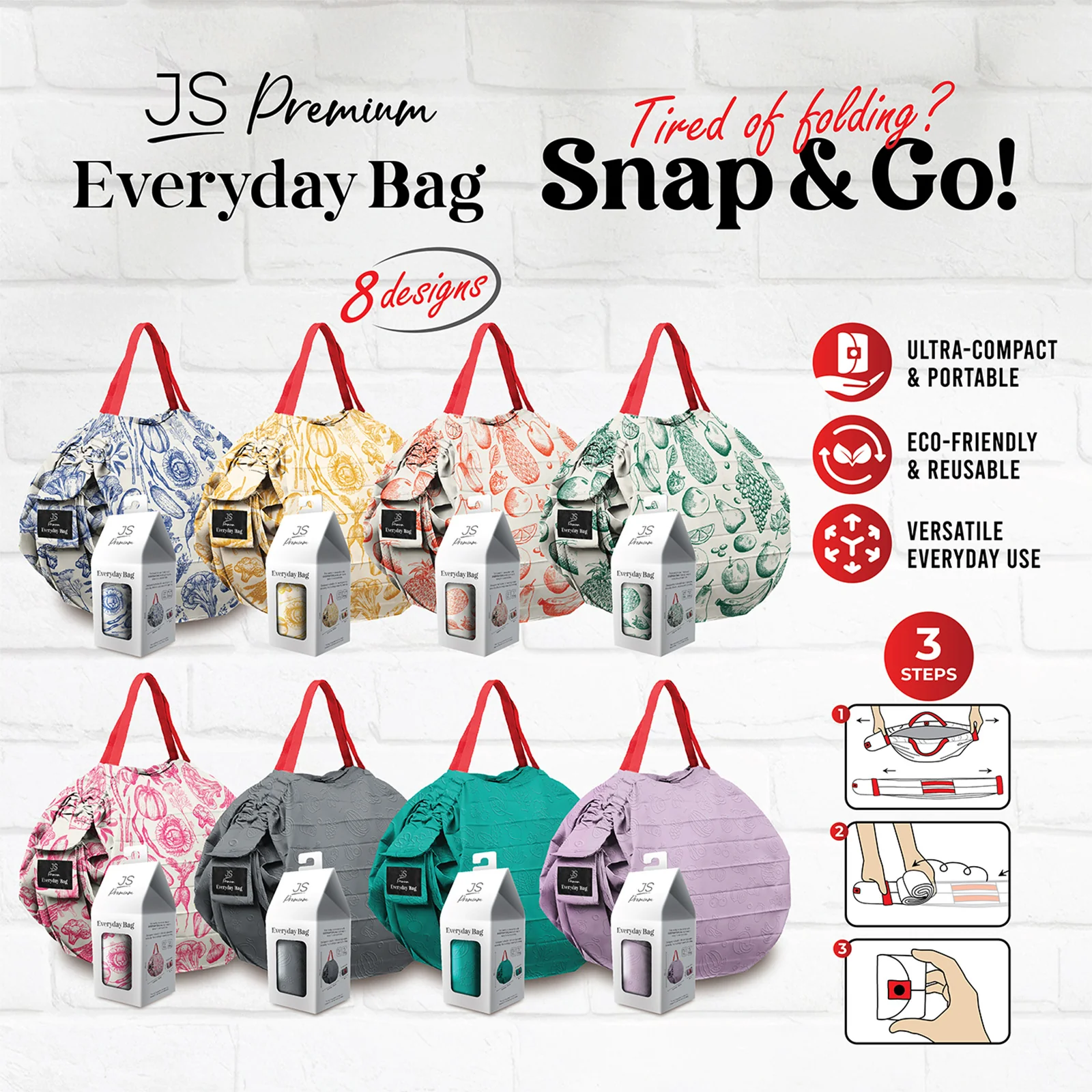JS Premium Everyday Bag Red Orange - Image 4