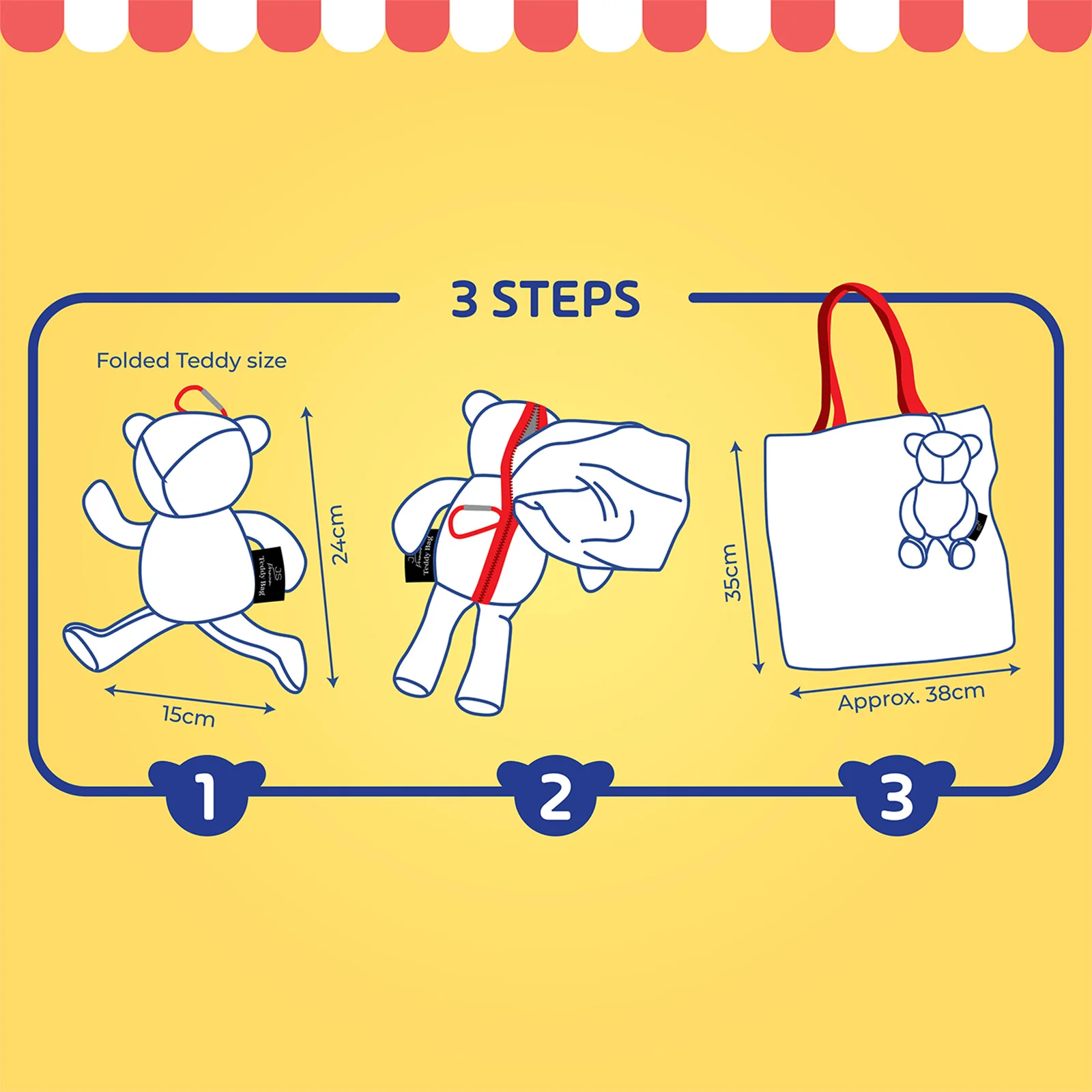 JS Premium Teddy Bag Bluebell - Image 2