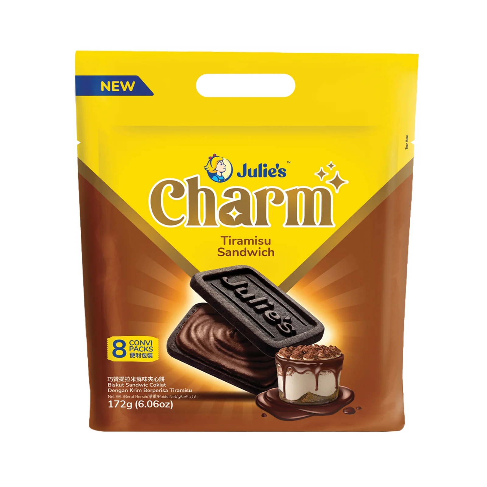 Julies Charm Tiramisu Sandwich Biscuit 172g - Image 2