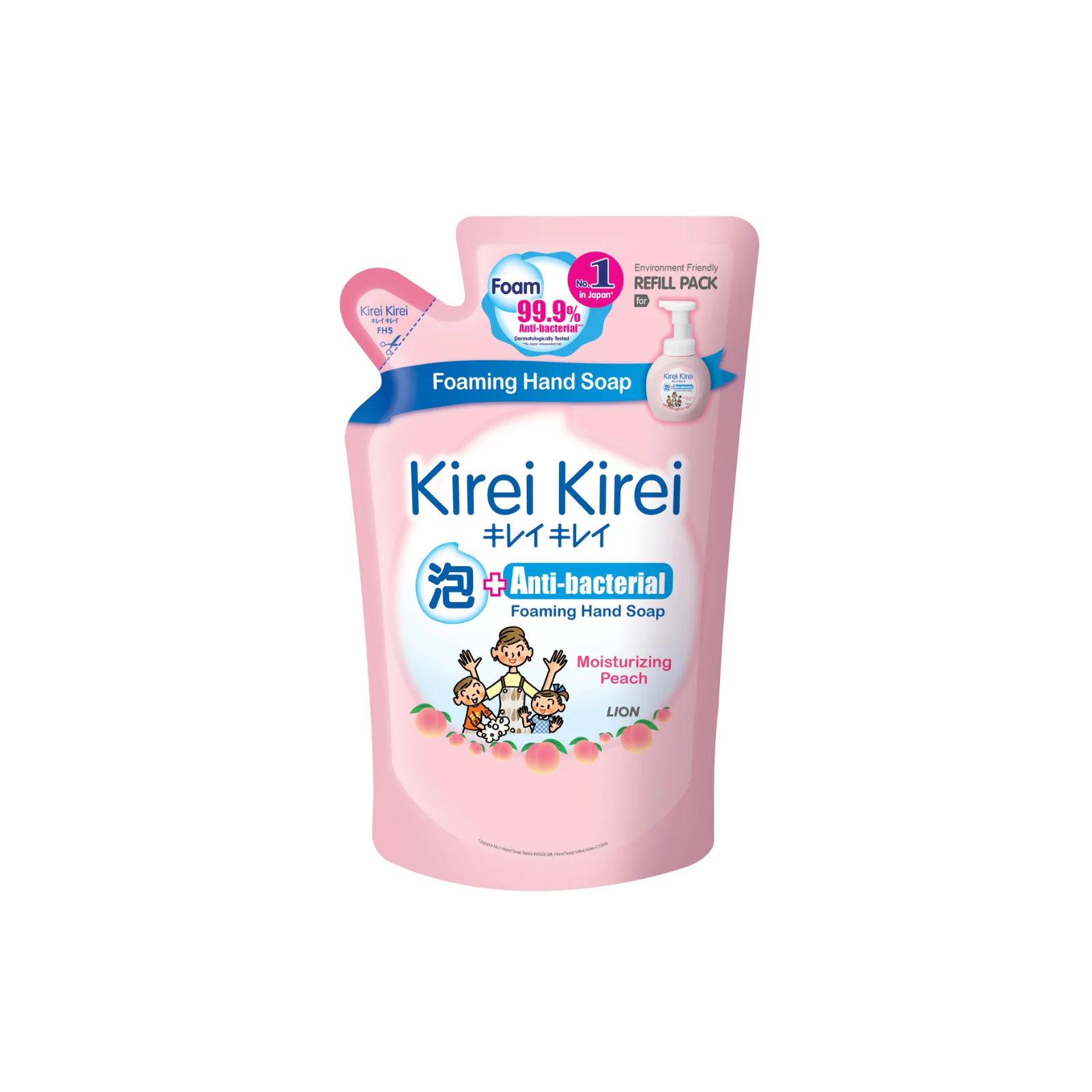 Kirei Kirei Anti-Bacterial Foaming Peach Hand Wash Refill 200ml - Image 2