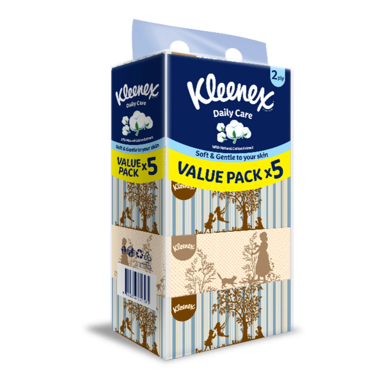 Kleenex Vintage Box Facial Tissue 2Ply 120sheets x 5 - Image 2