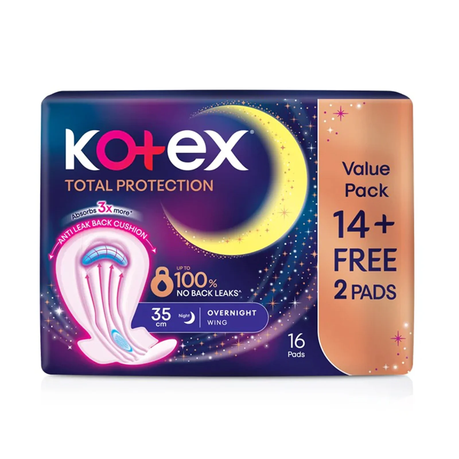 Kotex Proactive Guard Overnight Wing 35cm 14sheets - Image 2
