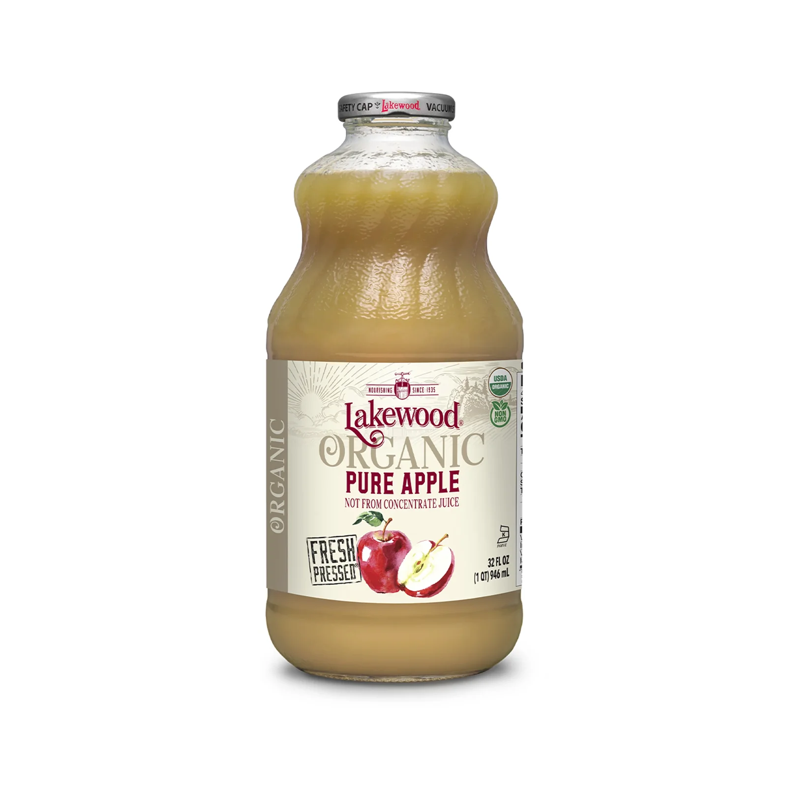 Lakewood Organic Pure Apple Juice 950ml - Image 2