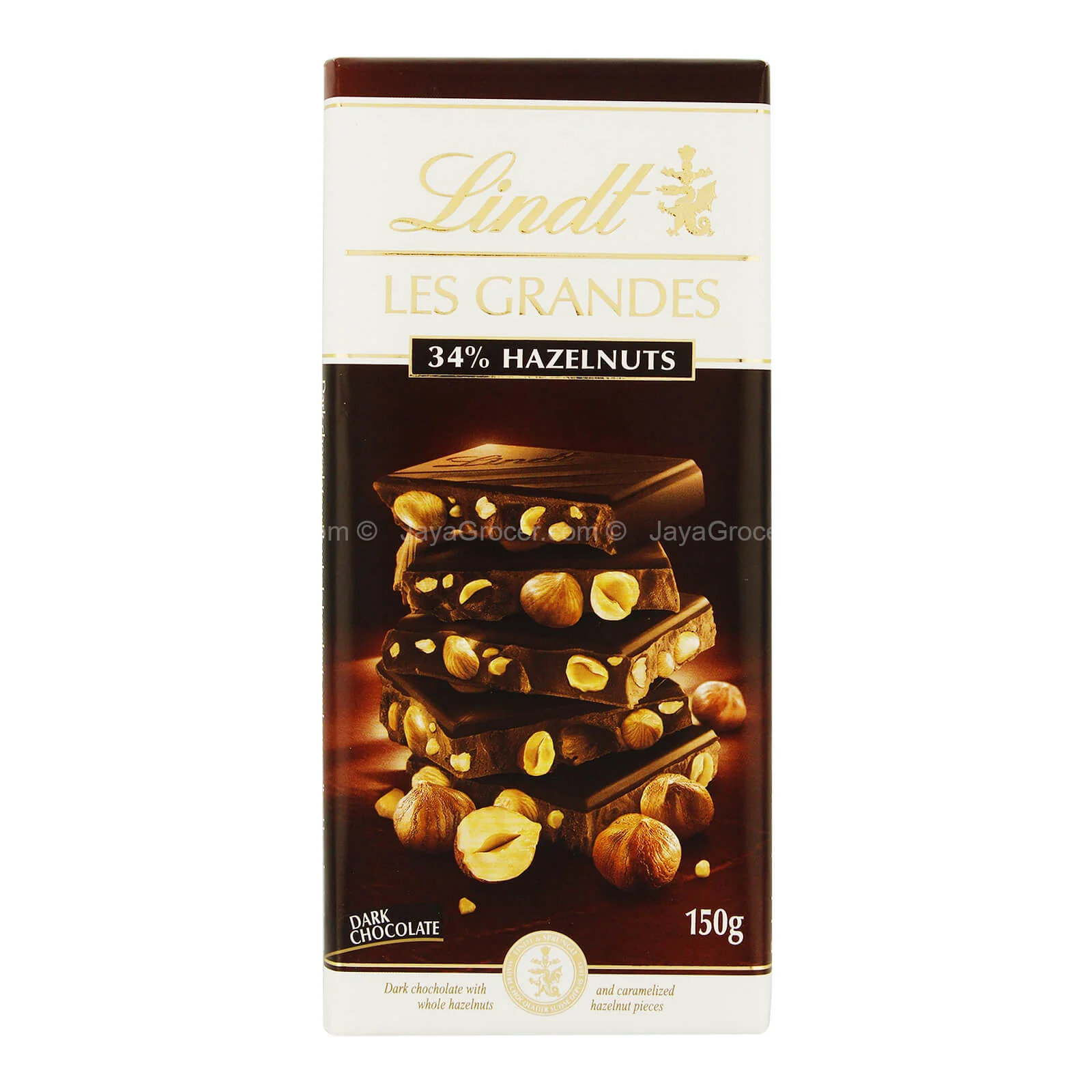 Lindt Les Grandes Hazelnuts Dark Chocolate 150g - Image 2