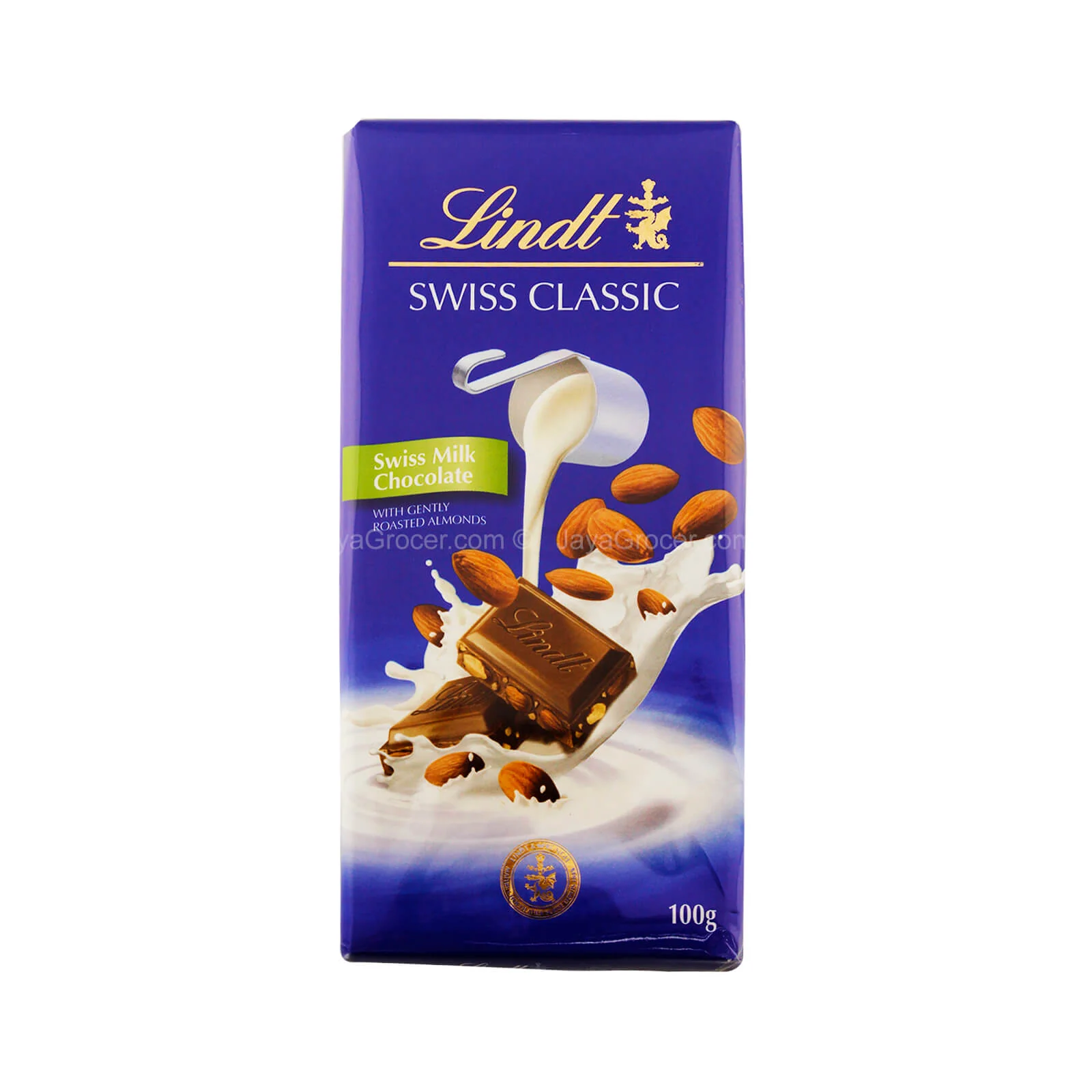 Lindt Swiss Classic Almond Milk Chocolate Bar 100g - Image 2